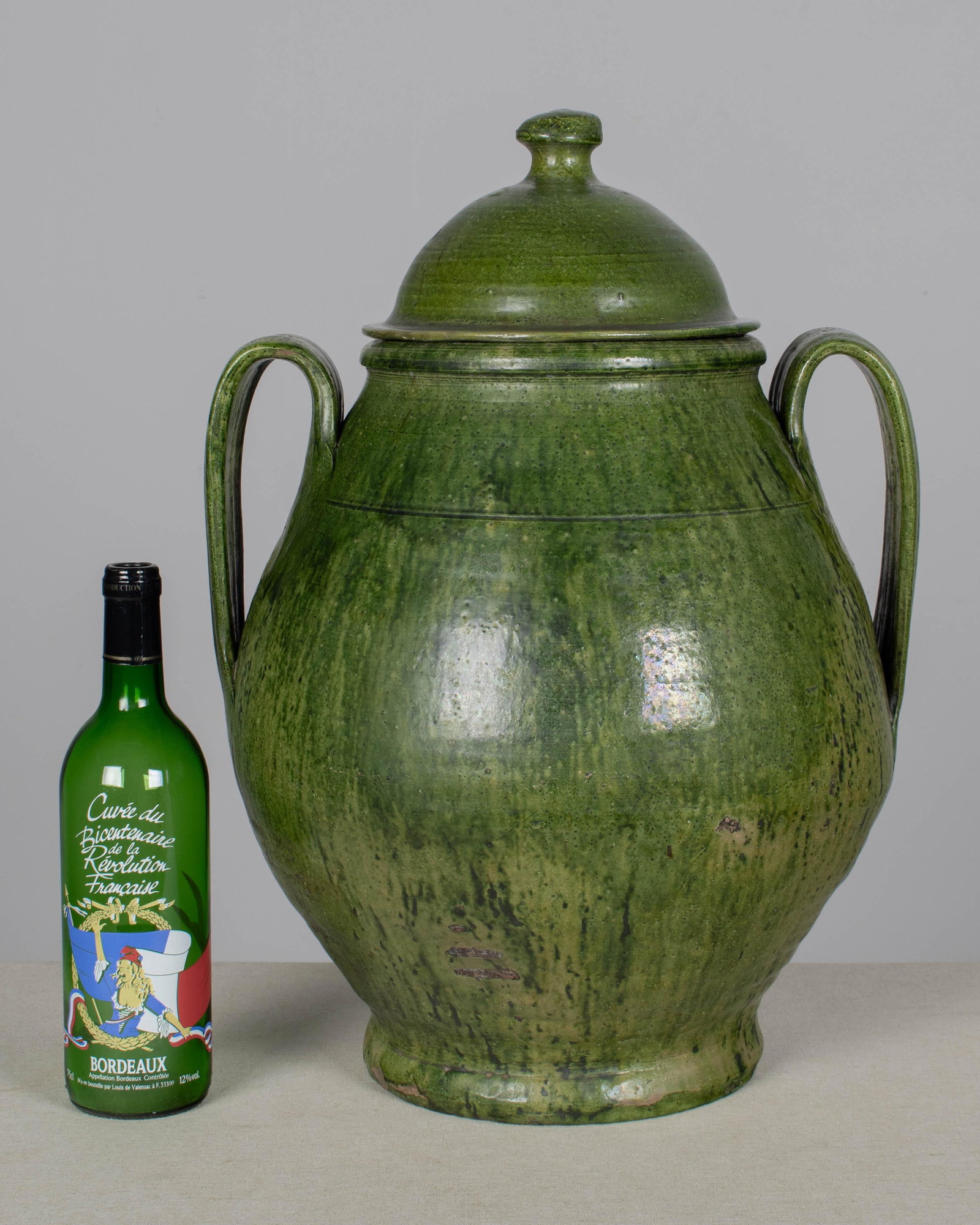 Portuguese Green Glazed Earthenware Lidded Jar - 5