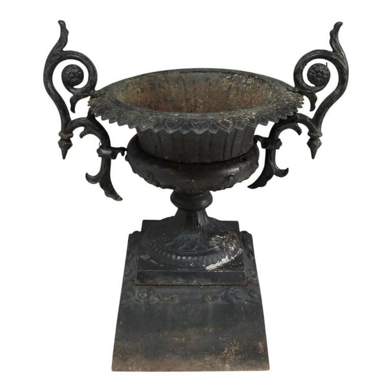 Classical Roman-Greco Cast Iron Garden Urn, Manner of Fiske, C1890 - 2