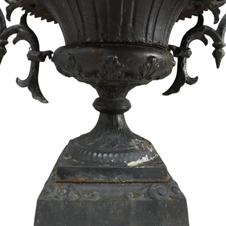 Classical Roman-Greco Cast Iron Garden Urn, Manner of Fiske, C1890 - 4