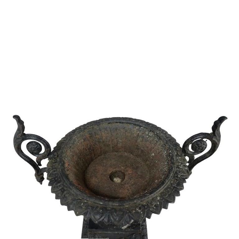 Classical Roman-Greco Cast Iron Garden Urn, Manner of Fiske, C1890 - 9