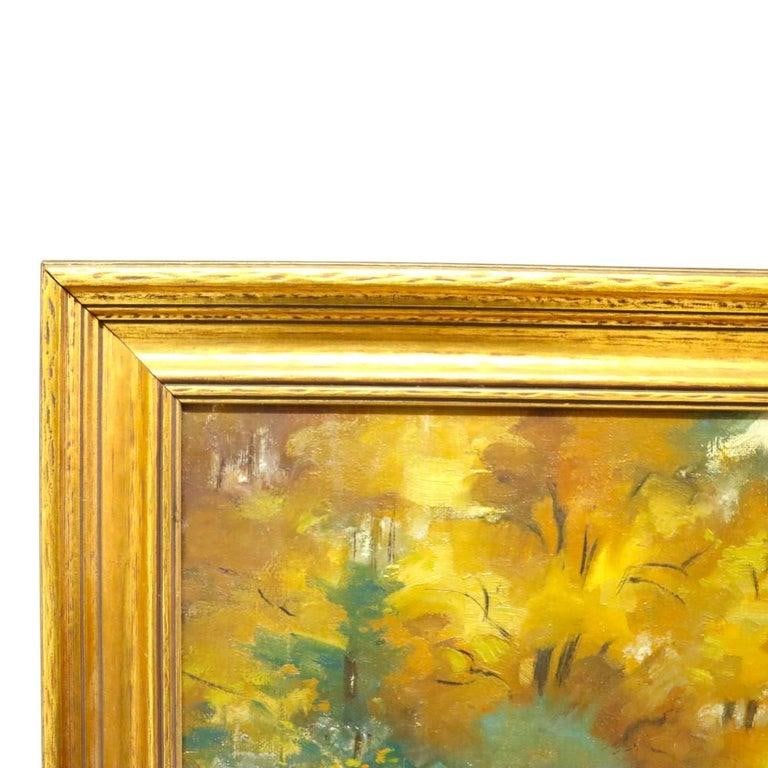 Hudson River School Oil on Canvas Painting of a River Scene by A. Hirshing C1935 - 7
