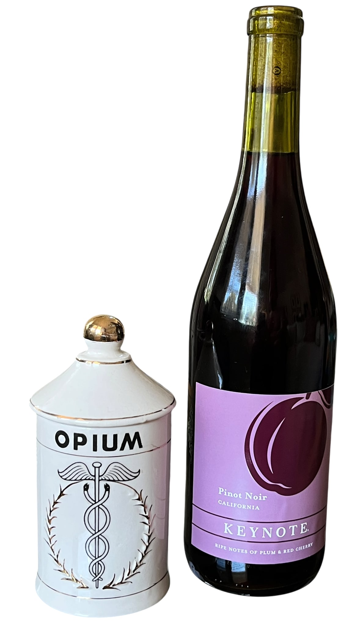 Mid-Century Handpainted Porcelain "Opium" Apothecary Canister in the Style of Piero Fornasetti M - 3