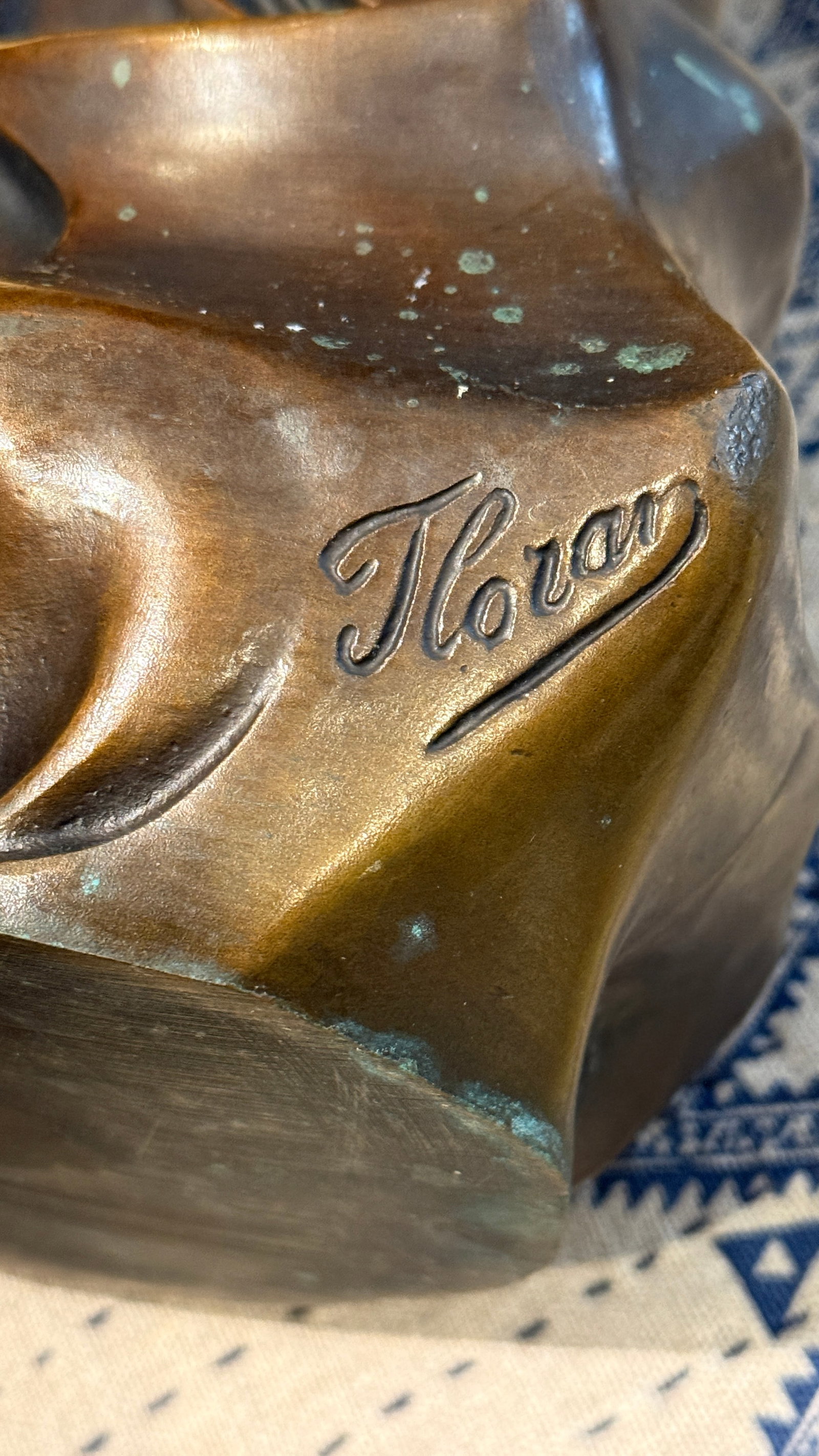 Early 20th Century Early Patinated Bronze Art Nouveau Vase With Maiden & Floral Design by Francesco - 16