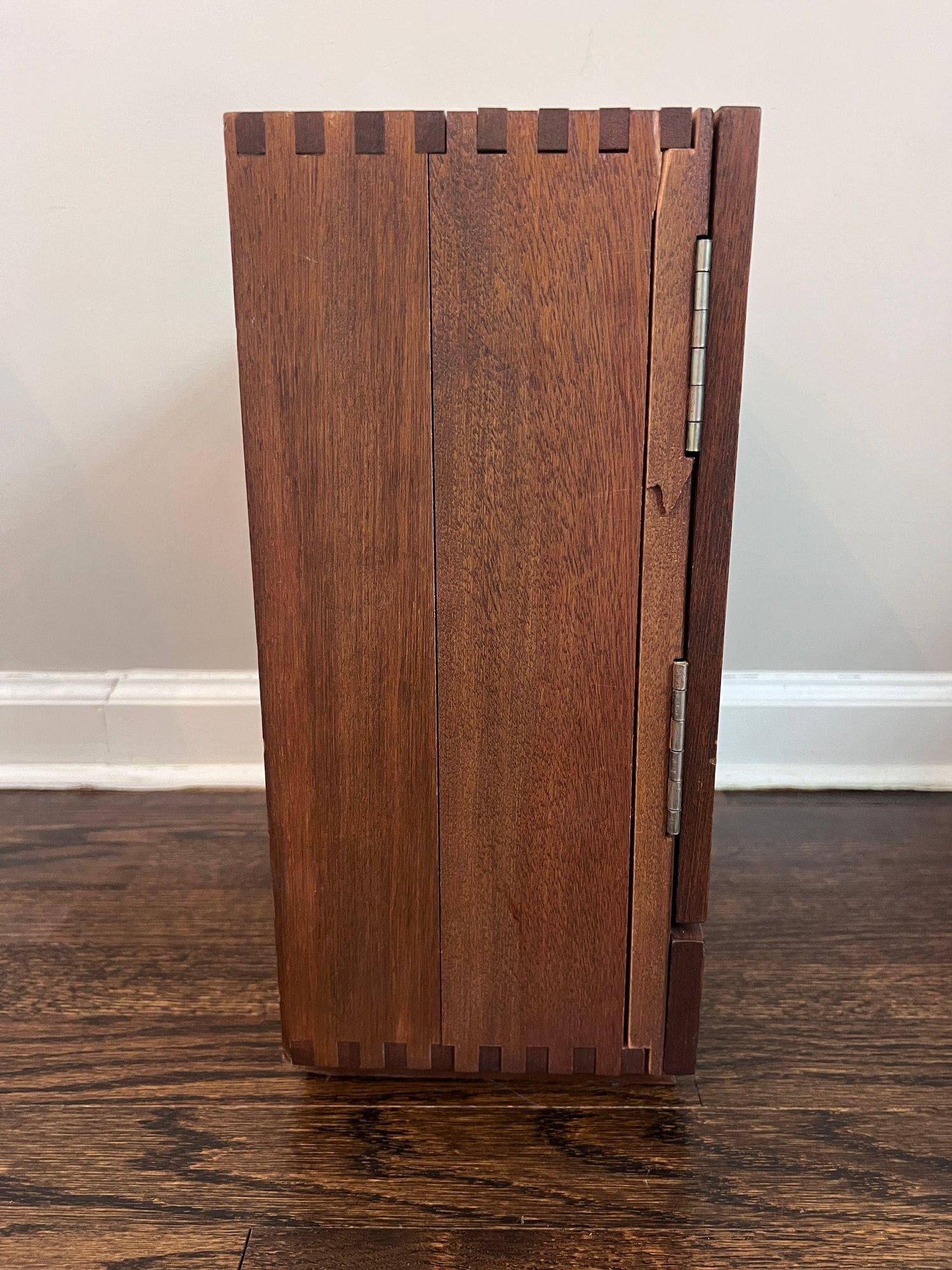 1950s Karoff Japanese Tabletop Walnut Mini Bar Cabinet With Decanters, Glasses & Tools - 2
