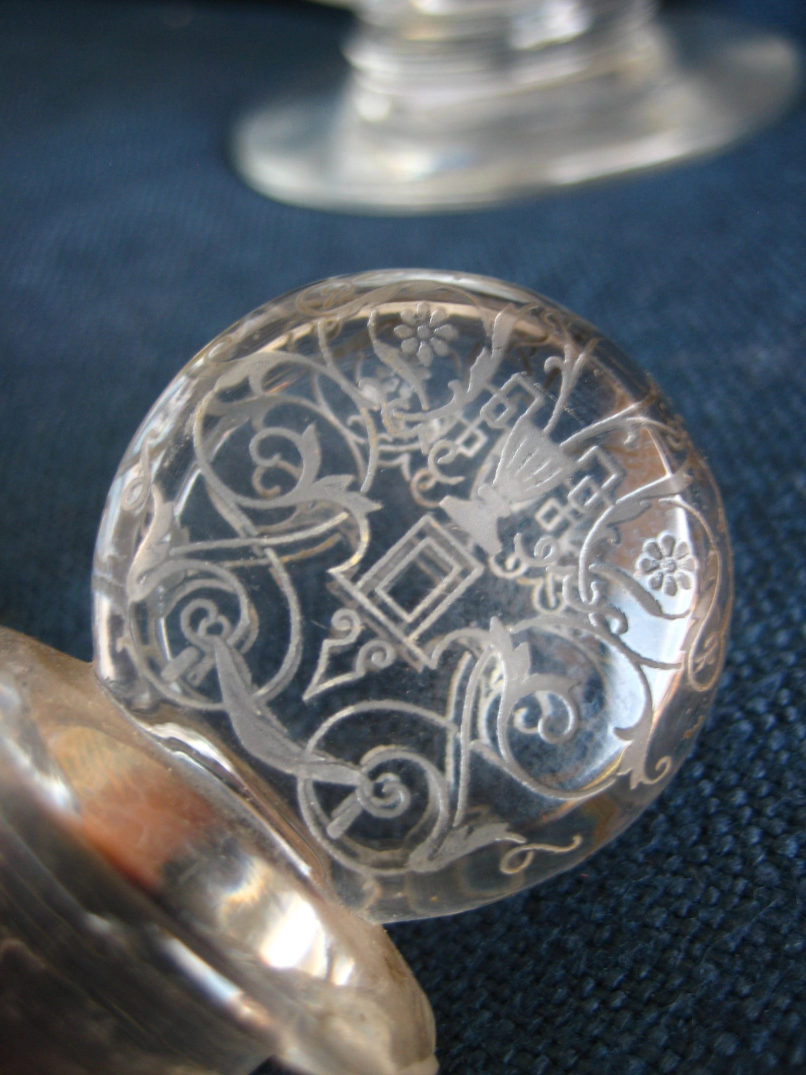 1920s French Baccarat Style Michelangelo Design Perfume Bottle - 7
