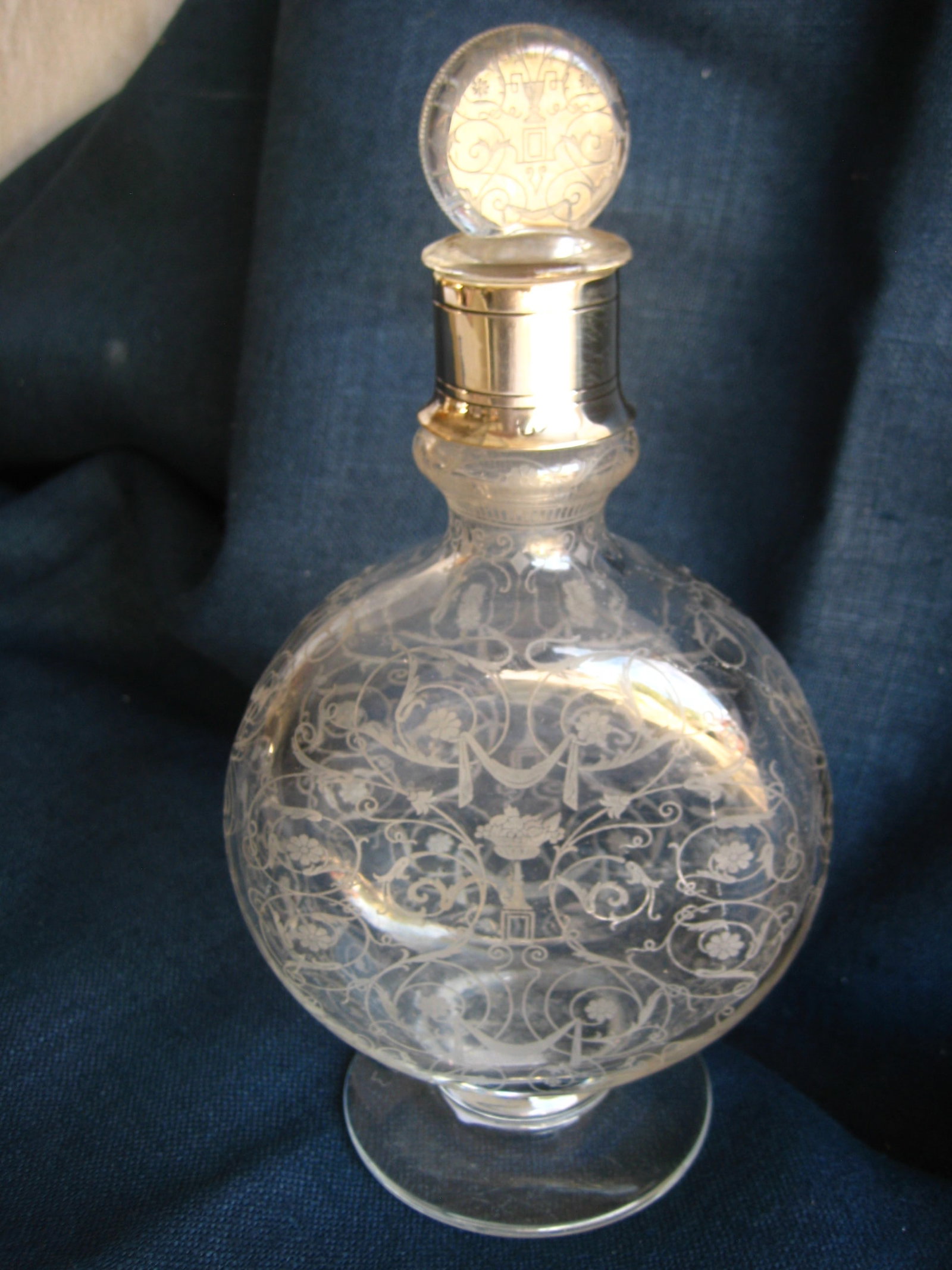 1920s French Baccarat Style Michelangelo Design Perfume Bottle - 8