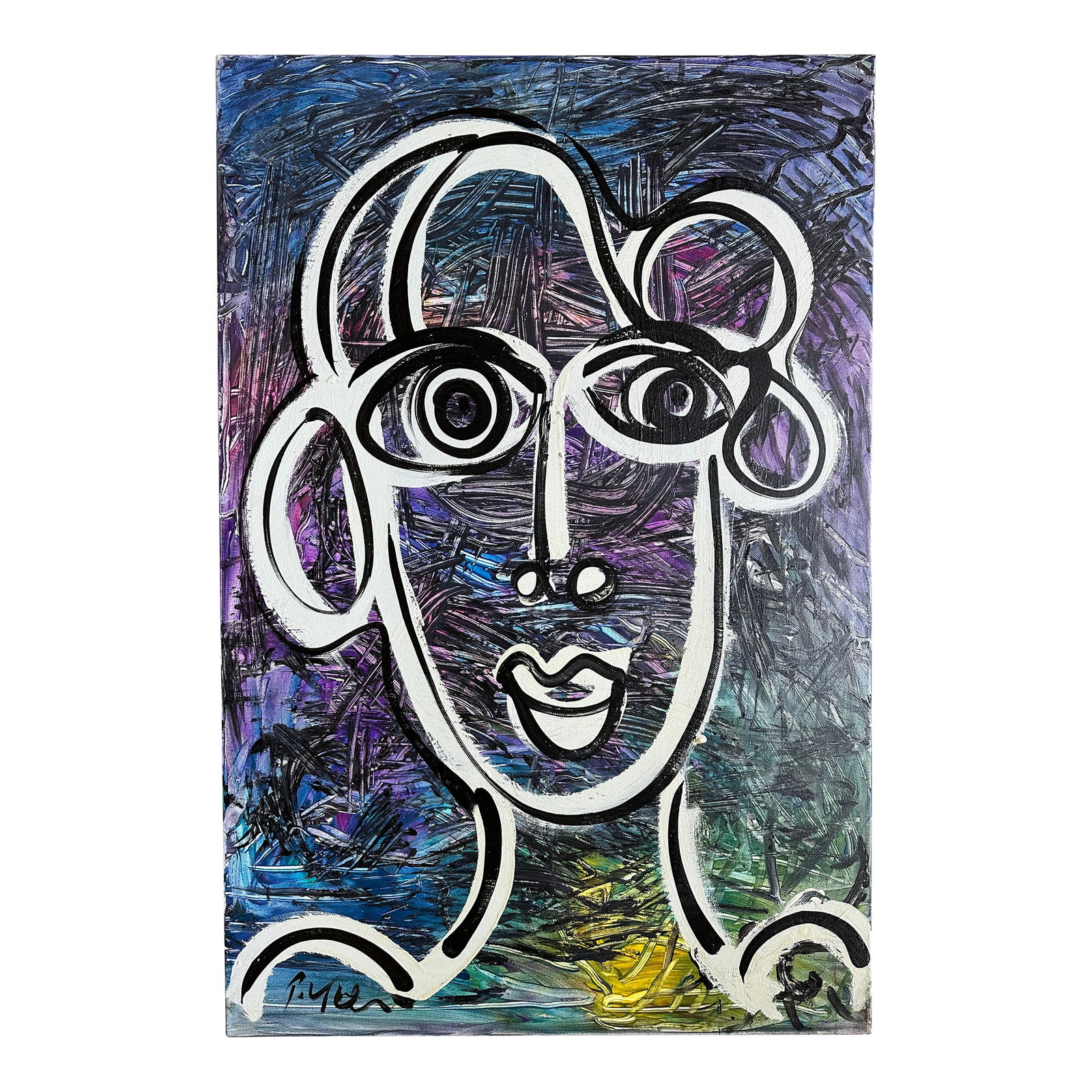 Peter Keil Painting: Peter Keil is a German artist who focuses primarily on abstract expressionism. Keil painted with some of the greats including Joan Miró, Pablo Picasso, and Andy Warhol, to name a few. This is a f