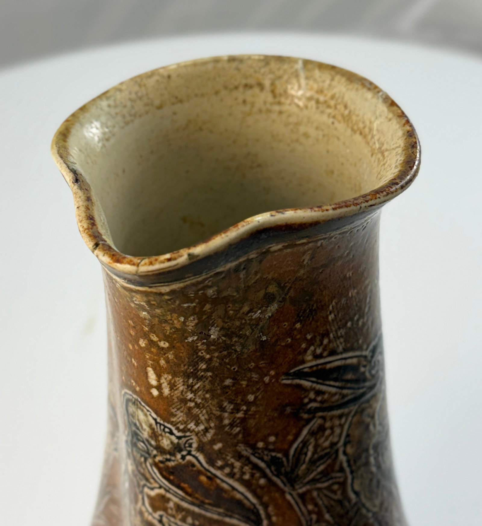 Rare 1893 Martin Brothers London & Southall Pottery Pitcher Wally Birds - 7