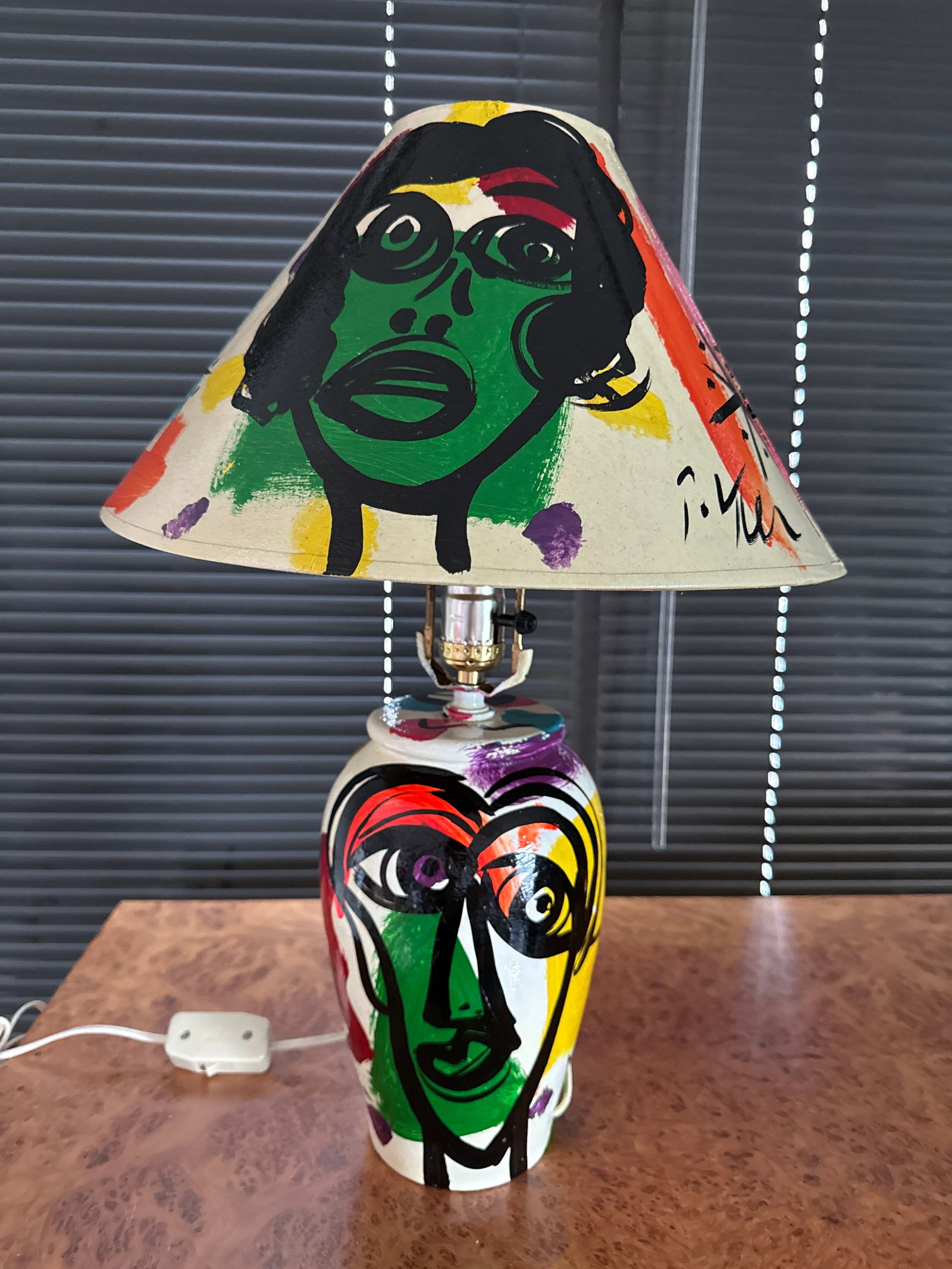 1970s Original Peter Keil Colorful Lamp and Shade Painting - 4
