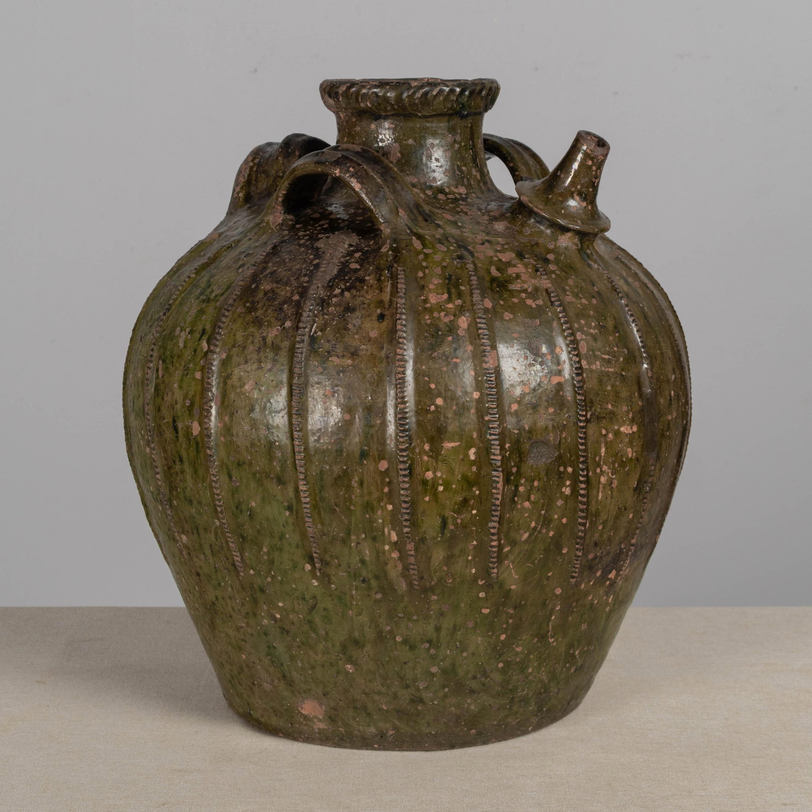18th Century French Pottery Walnut Oil Jug From Perigord - 3