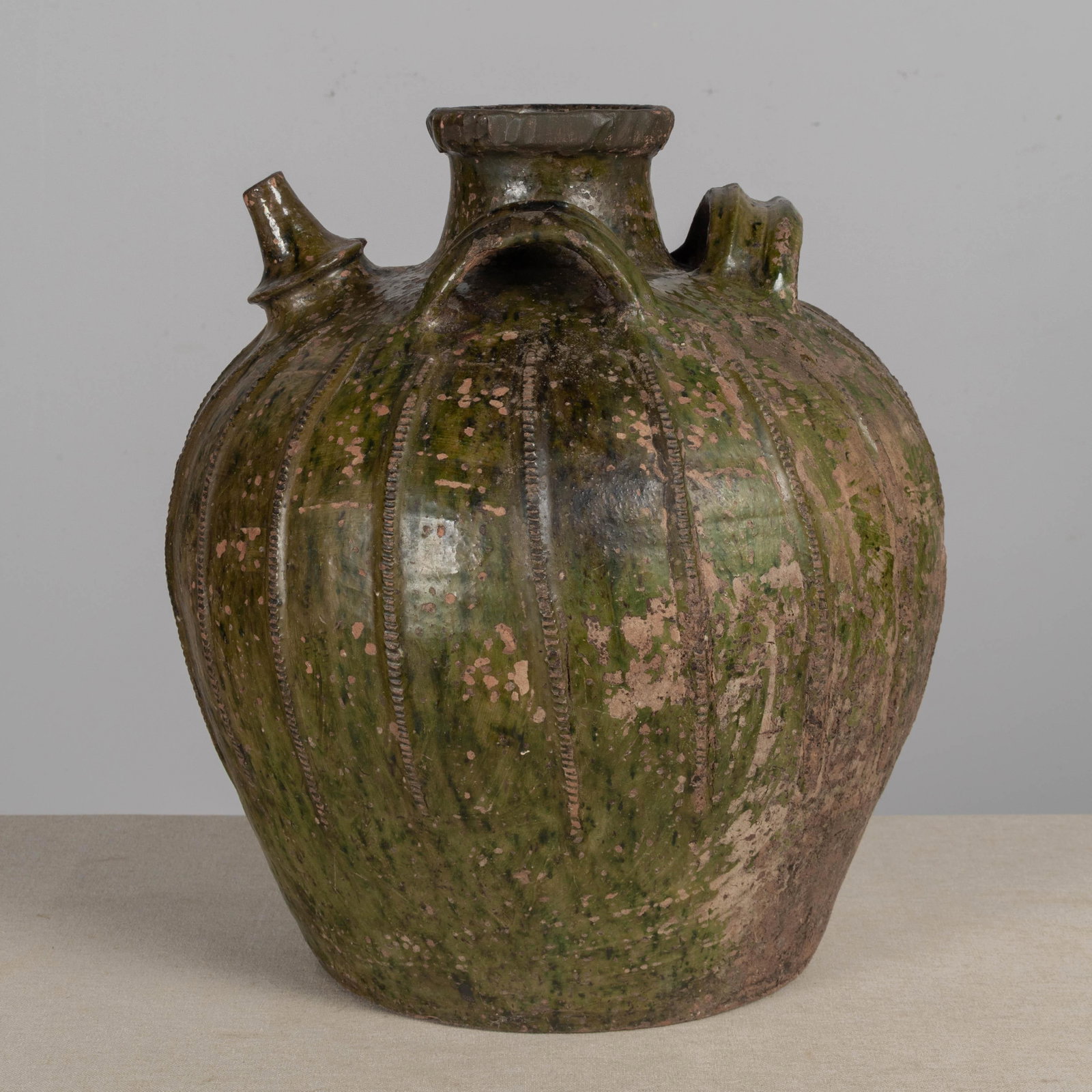 18th Century French Pottery Walnut Oil Jug From Perigord - 5