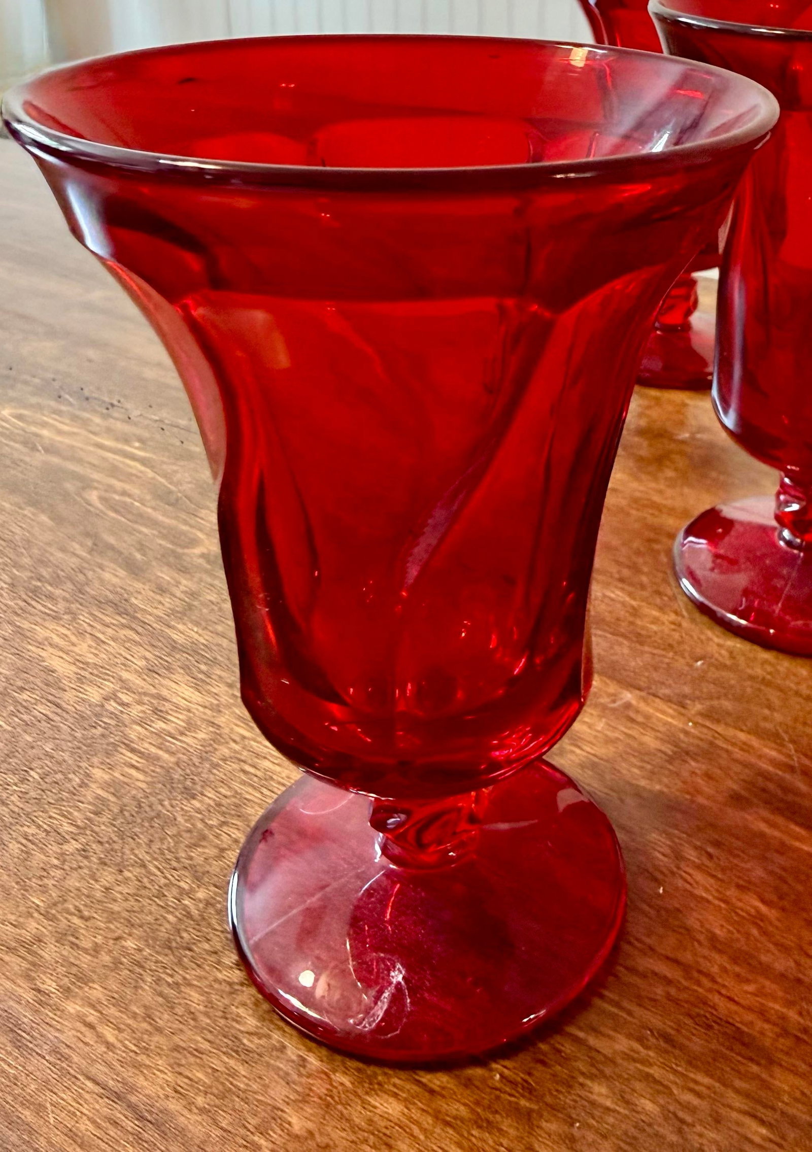 Mid 20th Century Fostoria Jamestown Ruby Red Ice Tea Glasses - Set of 6 - 11