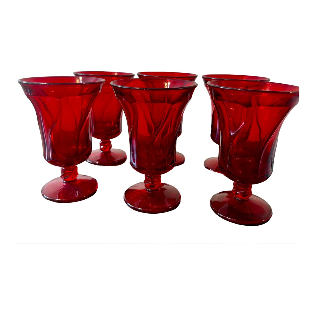 Mid 20th Century Fostoria Jamestown Ruby Red Ice Tea Glasses - Set of 6 (1 of 12)