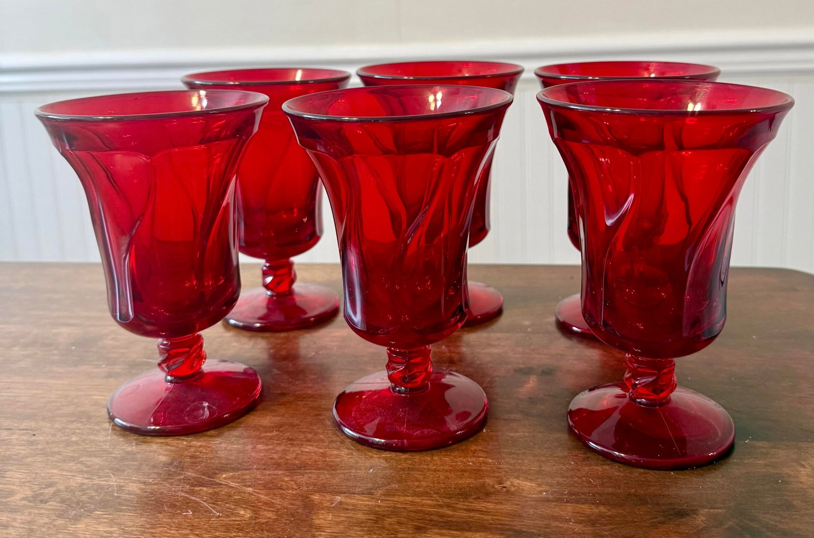 Mid 20th Century Fostoria Jamestown Ruby Red Ice Tea Glasses - Set of 6 - 3