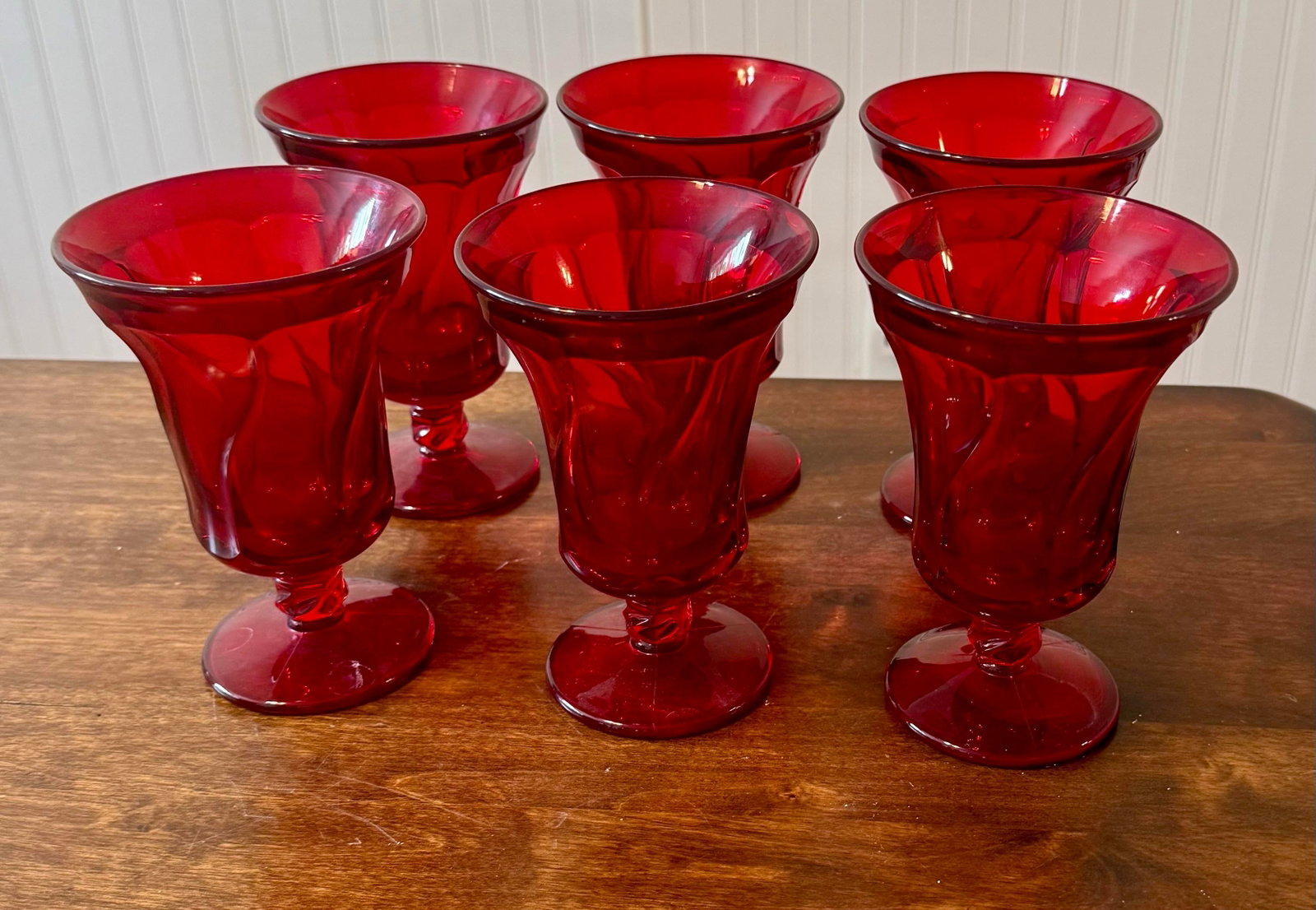 Mid 20th Century Fostoria Jamestown Ruby Red Ice Tea Glasses - Set of 6 - 8