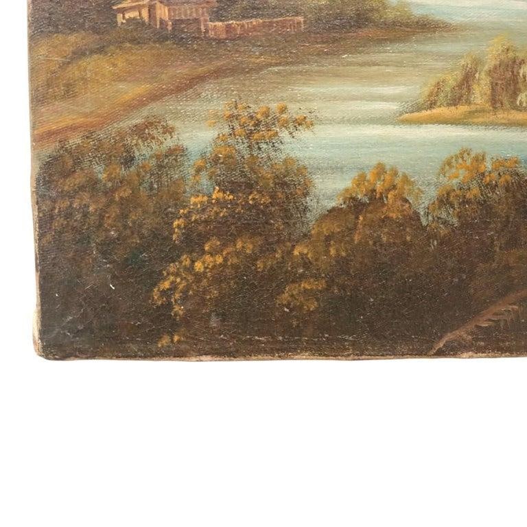 Hudson River School Oil on Canvas River Scene Painting C1890 - 8