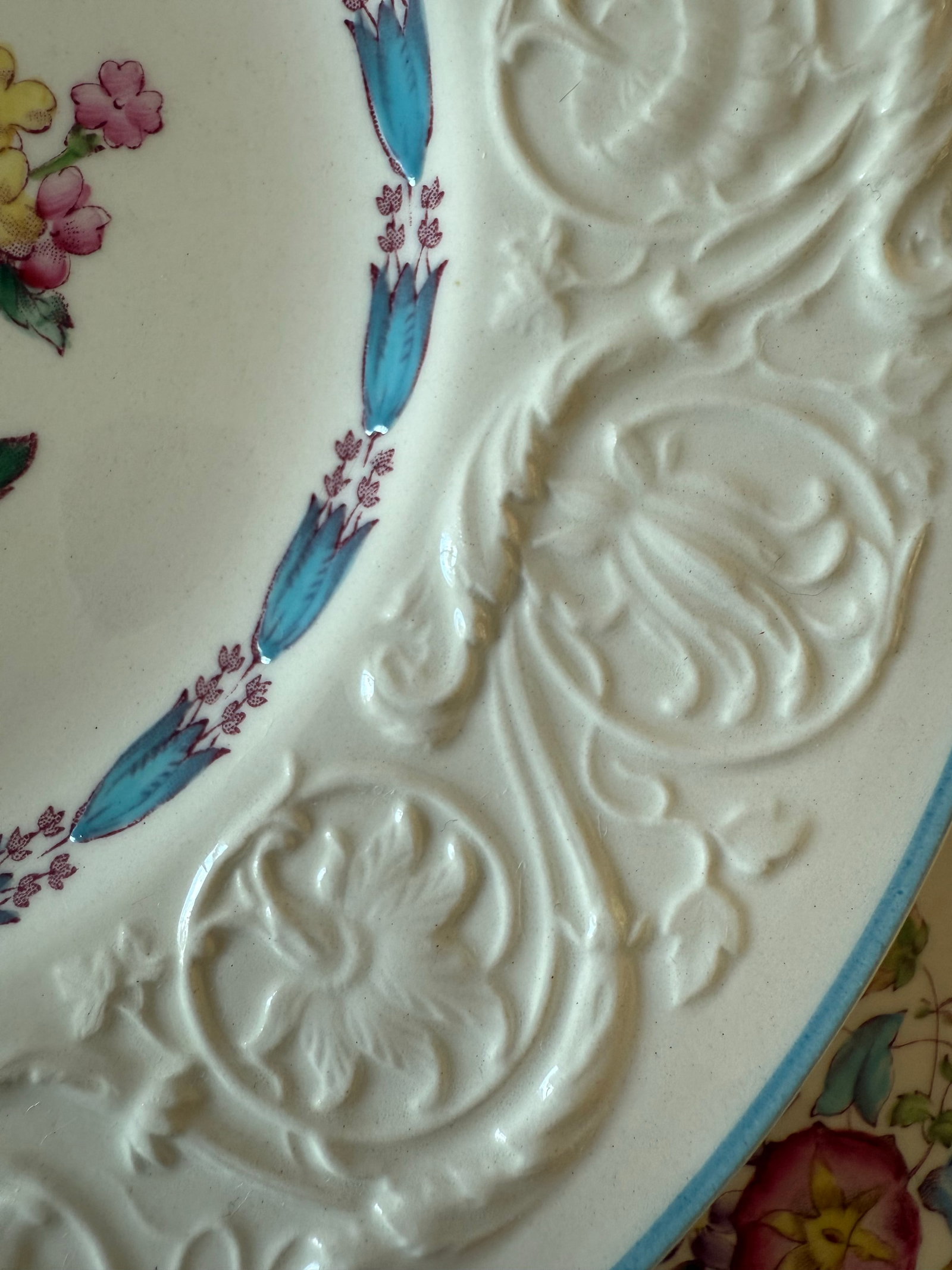 Set of 8 Wedgwood Salad Plates in the Morning Glory Pattern - 7