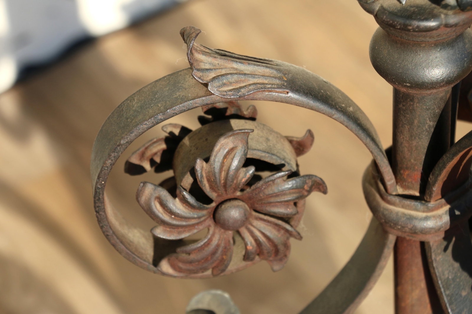 Antique Wrought Iron Floor Candelabra | Ornate Gothic Revival Candleholder | Early 20th Century - 15
