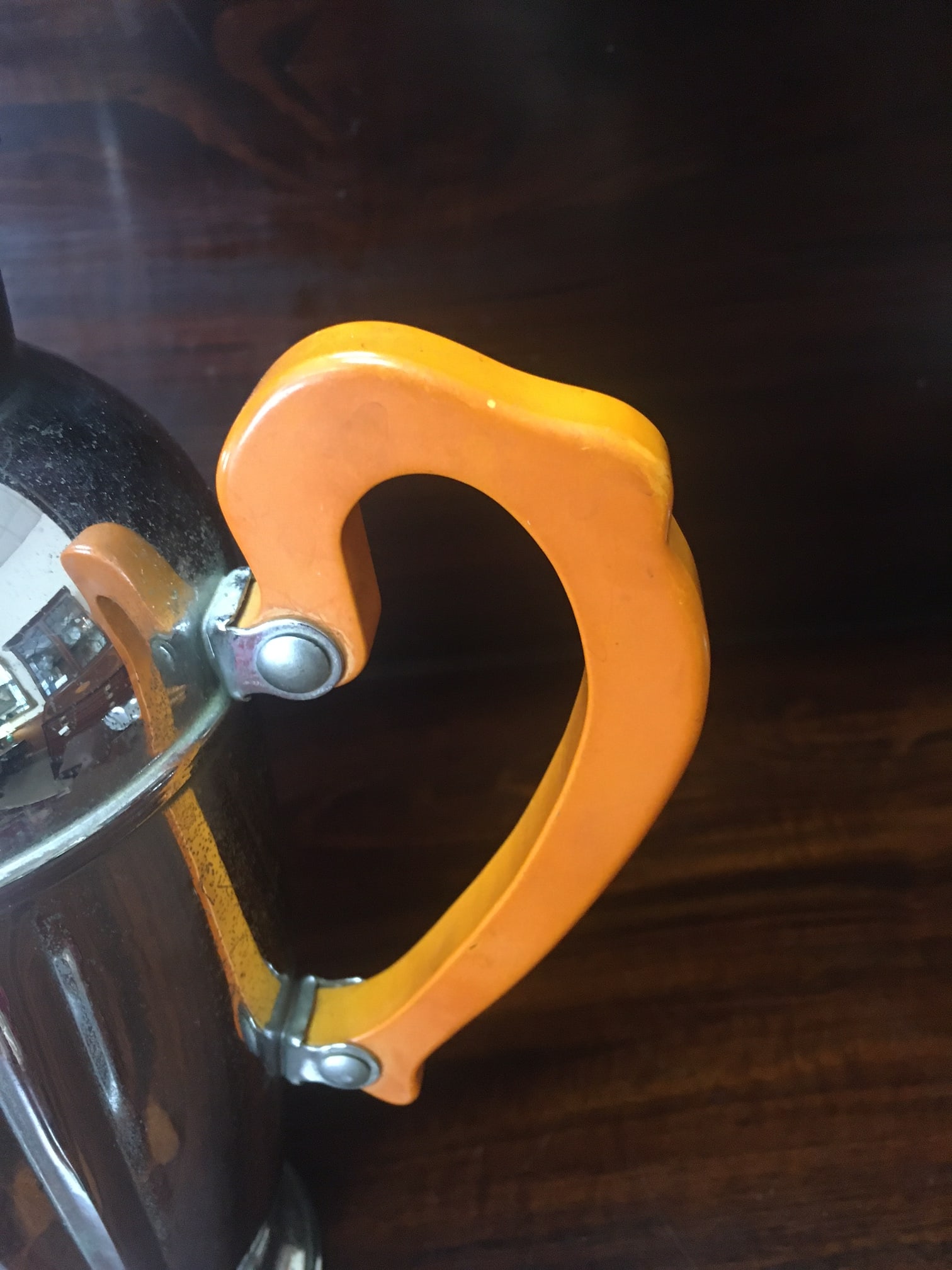 1930s Art Deco Chromium Cocktail Shaker Serving Set W/Butterscotch Bakelite Handles - 3