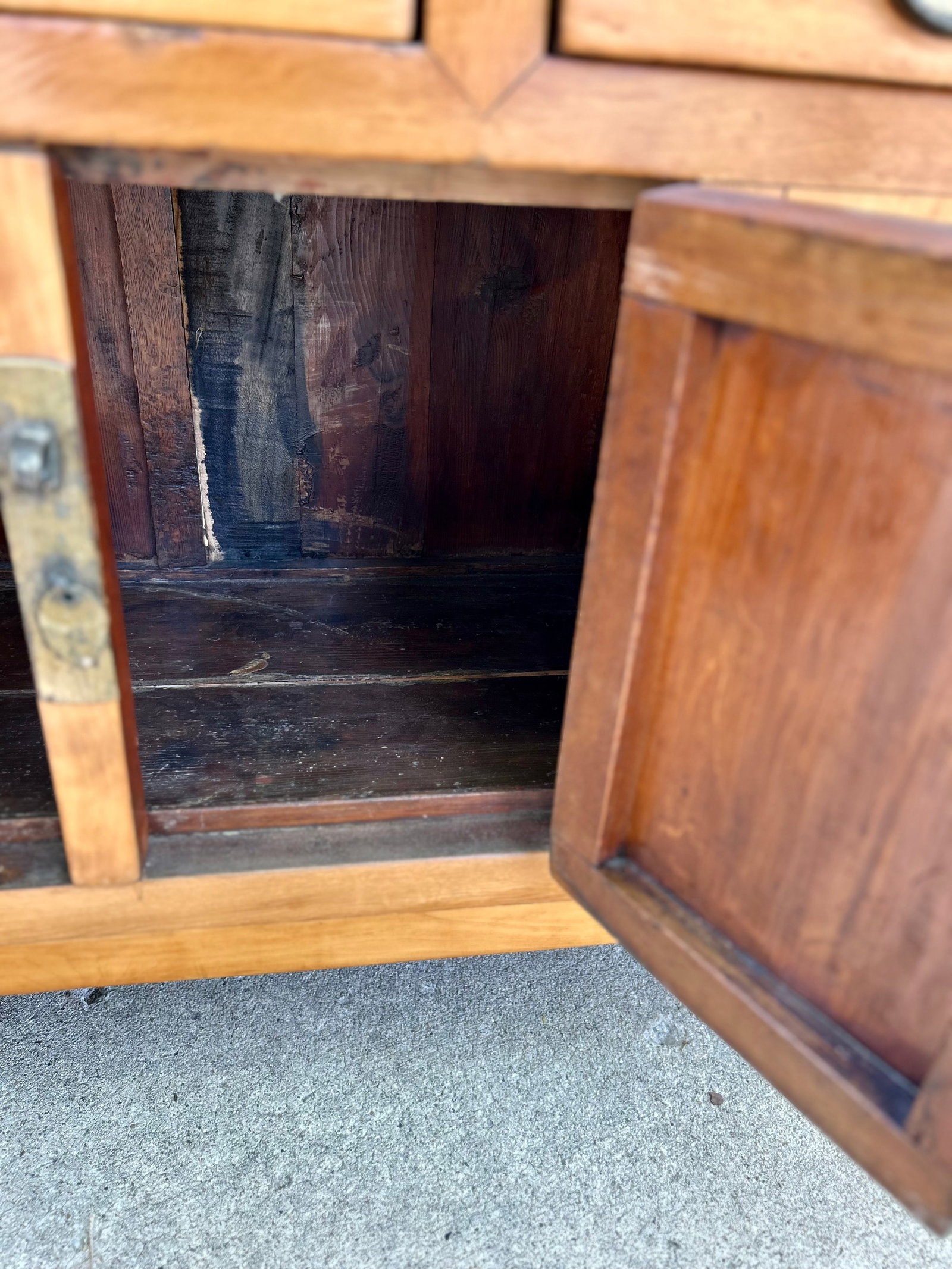Late 20th Century Chinese Altar Cabinet in the Traditional Style "” Elmwood With Original - 6