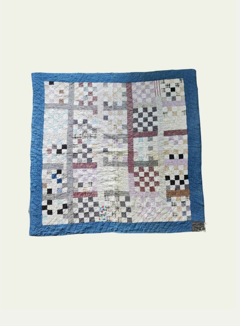 Antique Hand Quilted Scrap Patchwork Quilt C1930s Folk Art Textile - 2