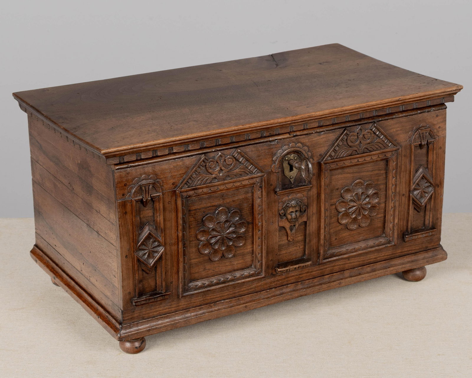 19th Century Spanish Walnut Wedding Coffer or Marriage Chest - 2