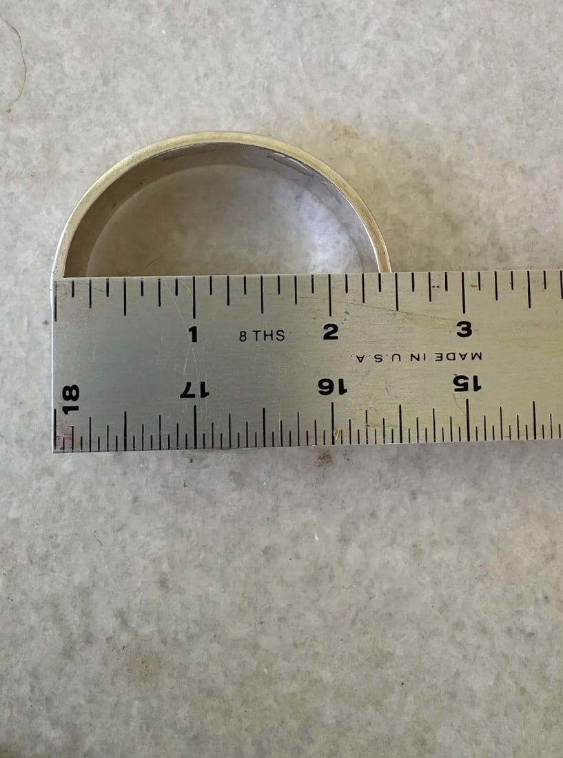 Vintage Sterling Silver Hinge Bangle Bracelet - 5