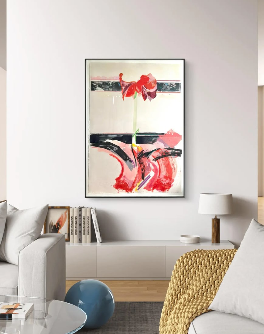 1980s David Swanson Large Watercolor Painting on Paper in Metal Frame - Signed and Dated - 3
