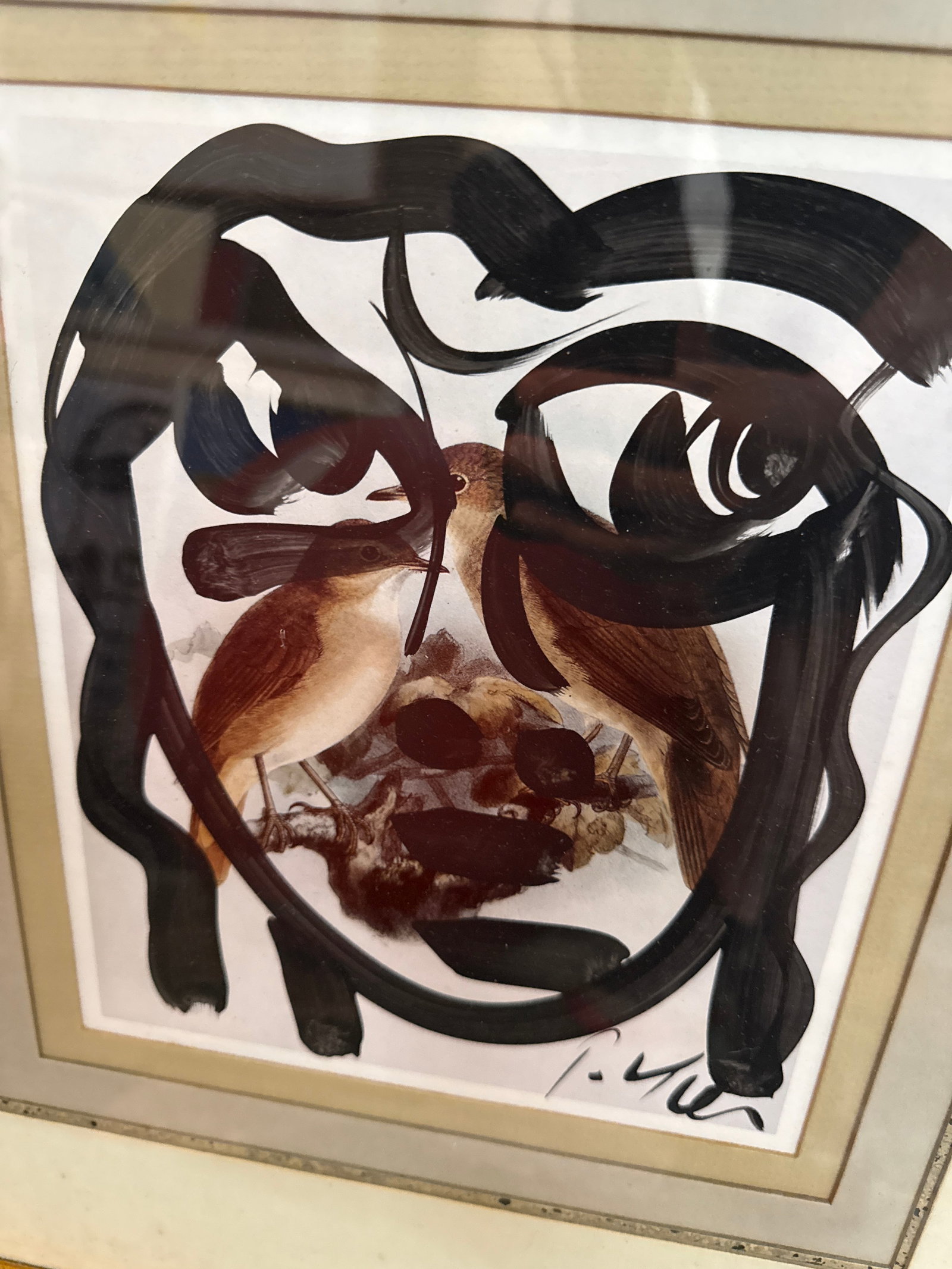 1970s Original Peter Keil Abstract Face / Birds Painting - 3