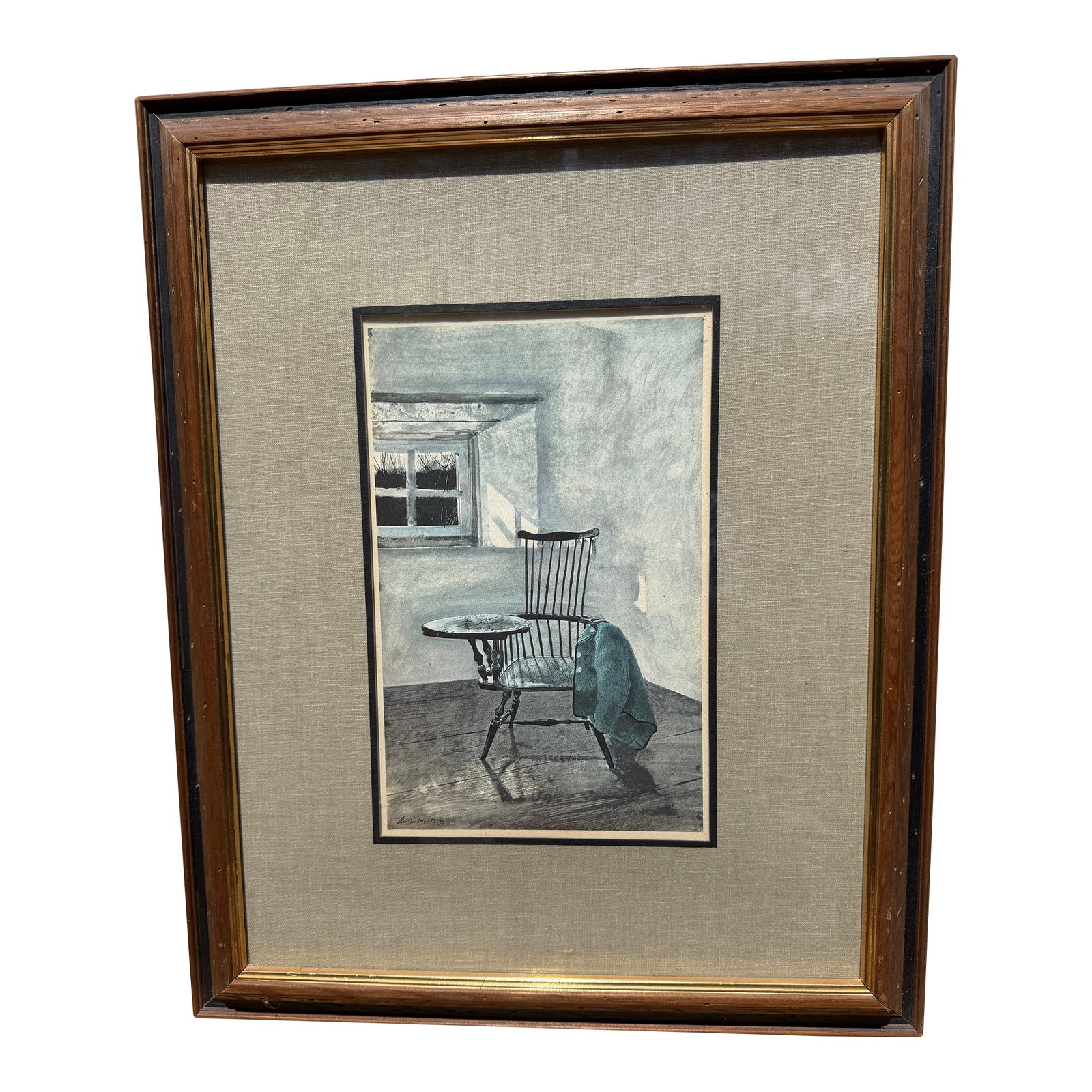 1960s Vintage Andrew Wyeth "Early October" Framed Print Displaying Wyeth's Signature (1 of 3)