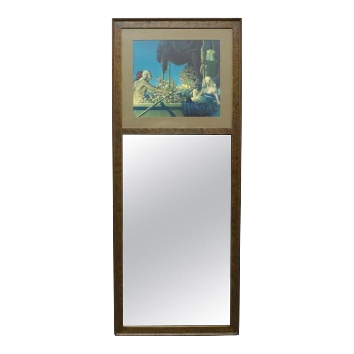Large Antique Wall Mirror With Maxfield Parrish Print Insert "Cleopatra" C1920 (1 of 9)