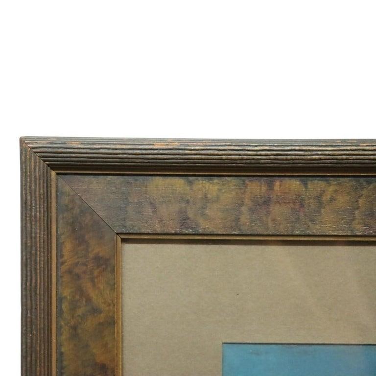Large Antique Wall Mirror With Maxfield Parrish Print Insert "Cleopatra" C1920 - 7