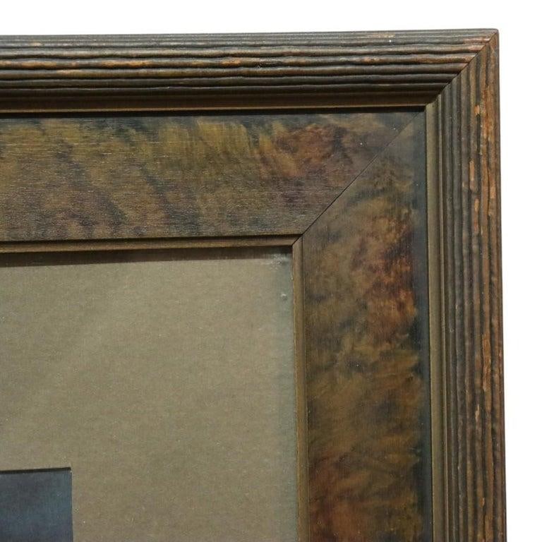 Large Antique Wall Mirror With Maxfield Parrish Print Insert "Cleopatra" C1920 - 8