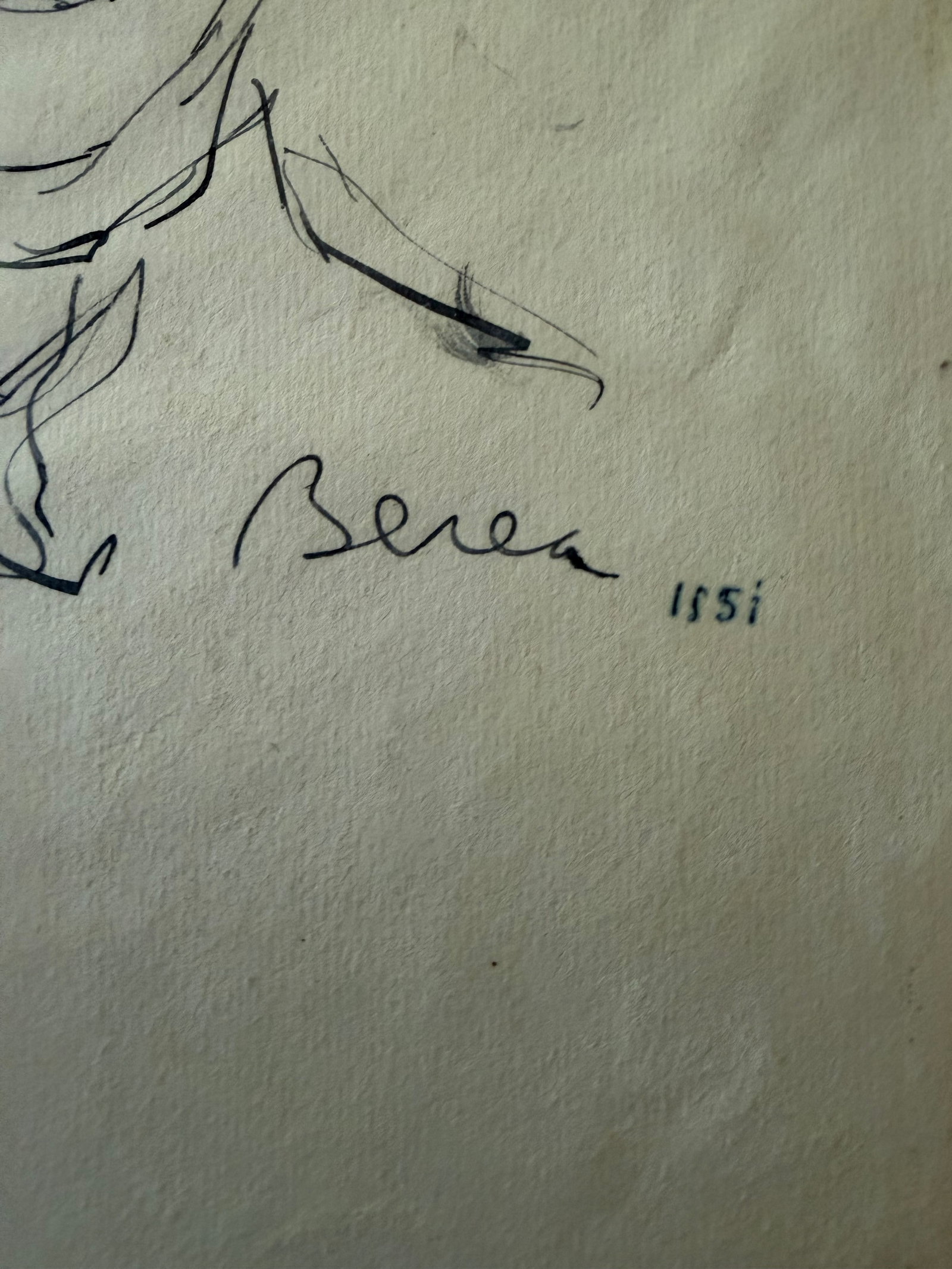 1951 Pencil Sketch by Dimitrie Berea - Possible Self-Portrait - 3