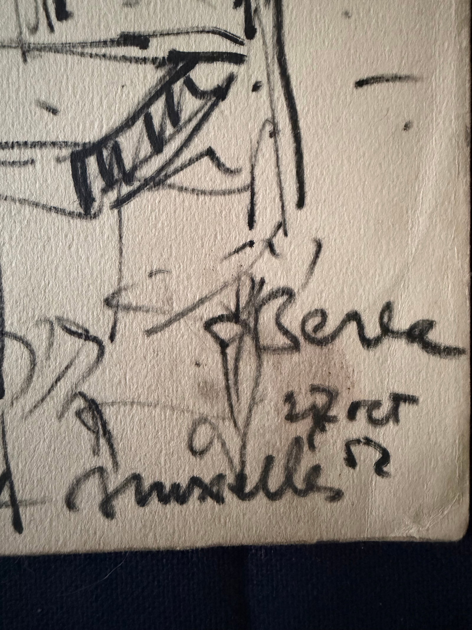 1952 Original Ink Sketch by Dimitrie Berea of an Interior Scene From a Cafe in Brussels, Belgium in - 4