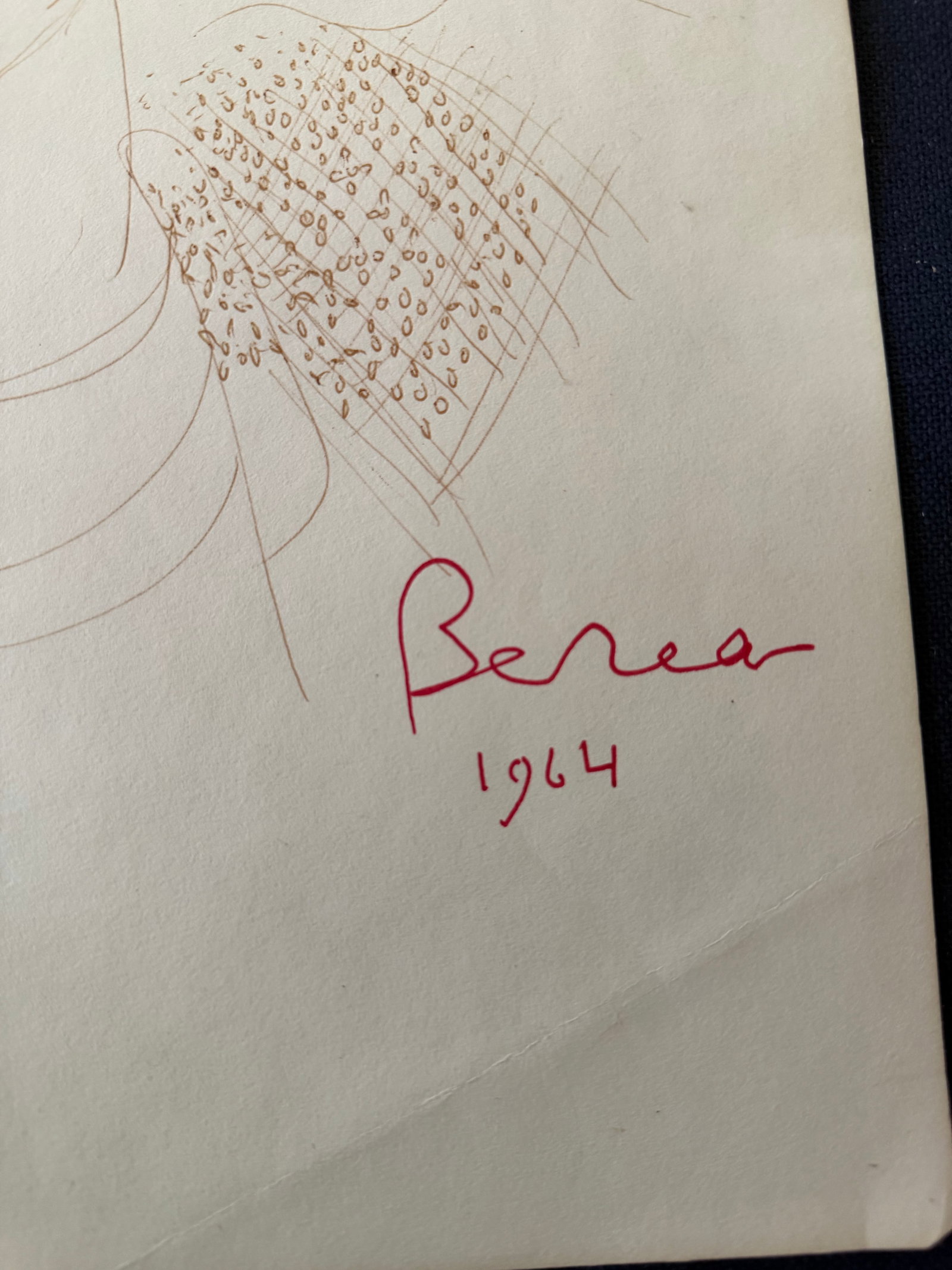 1964 Dimitrie Berea Colored Sketch of a Man Prepared With Ink and Markers - 3