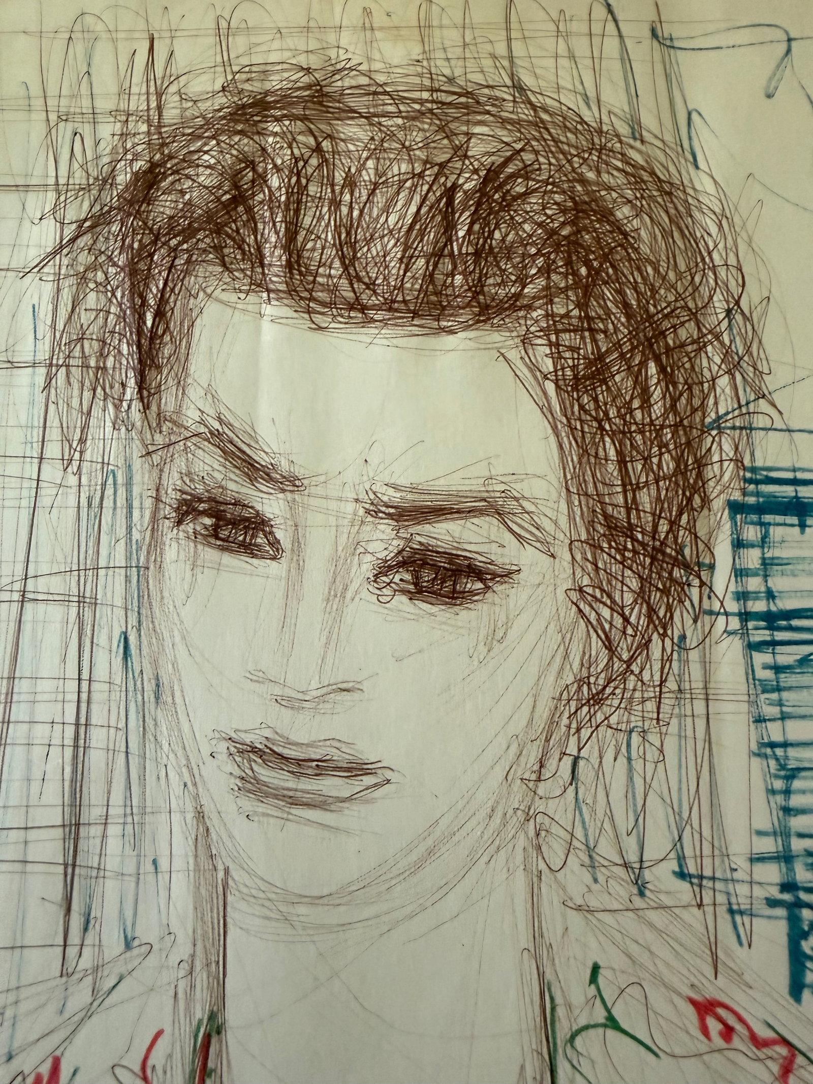 1955 Dimitrie Berea Ink and Marker Sketch of a Woman by a Window in Cannes, France - 2