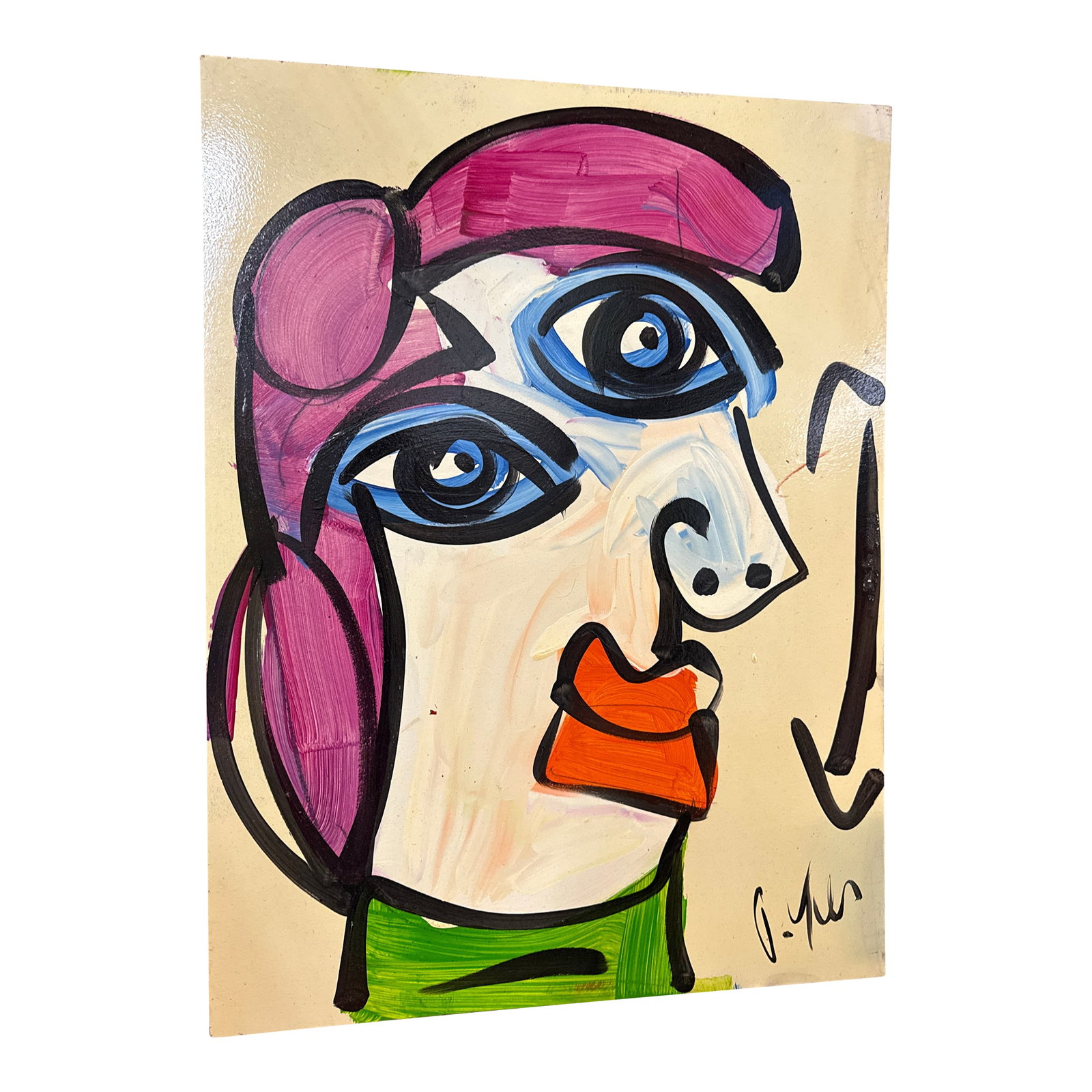 1970s Peter Keil Original Abstract Cubist Portraiture Painting: 1970s Peter Keil Abstract Painting of a cubist female. Executed with oil on board. COA on back guaranteed authentic direct from Peter Keil in south florida. 32" height Condition: Alterations: