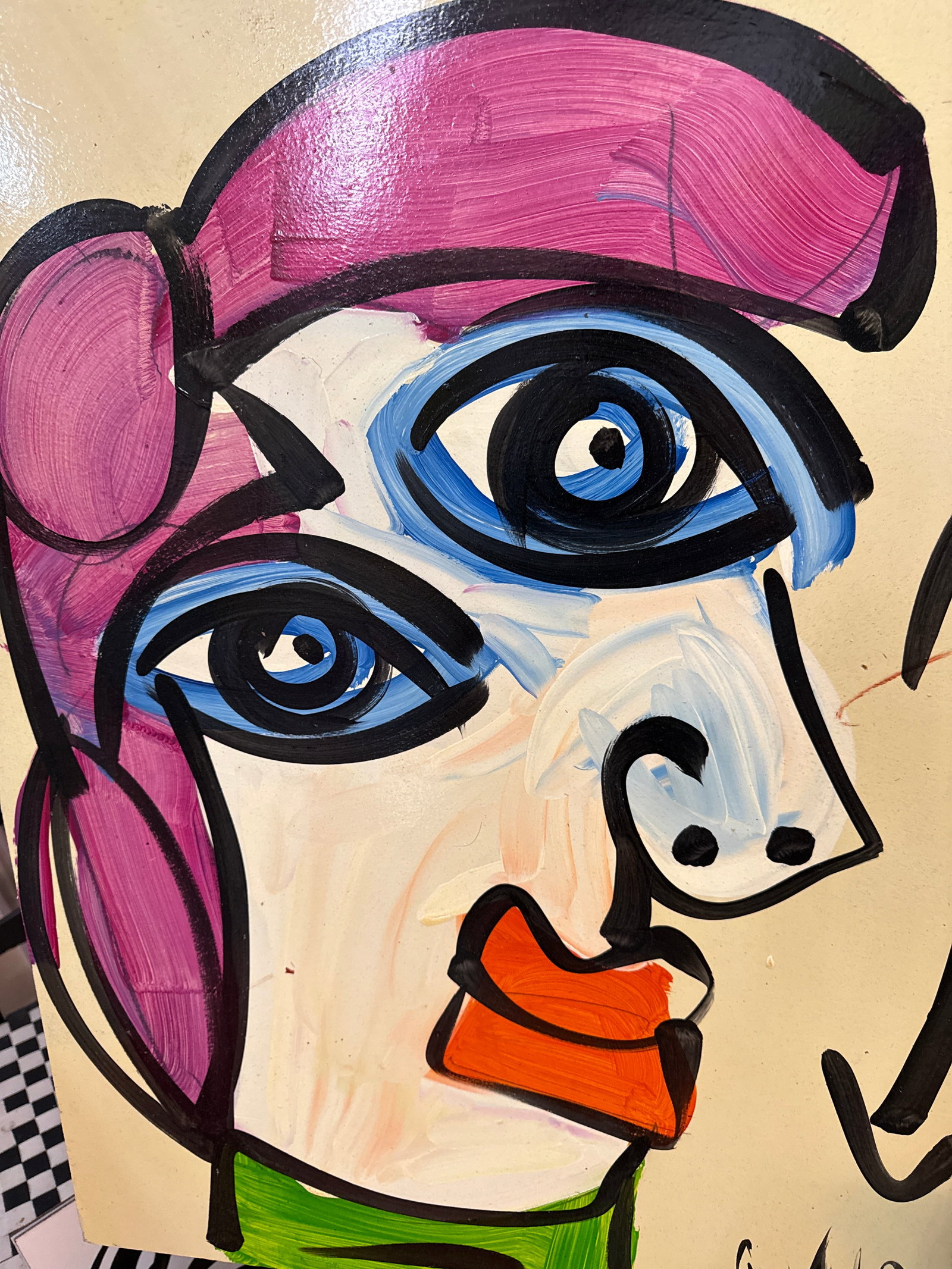 1970s Peter Keil Original Abstract Cubist Portraiture Painting - 5