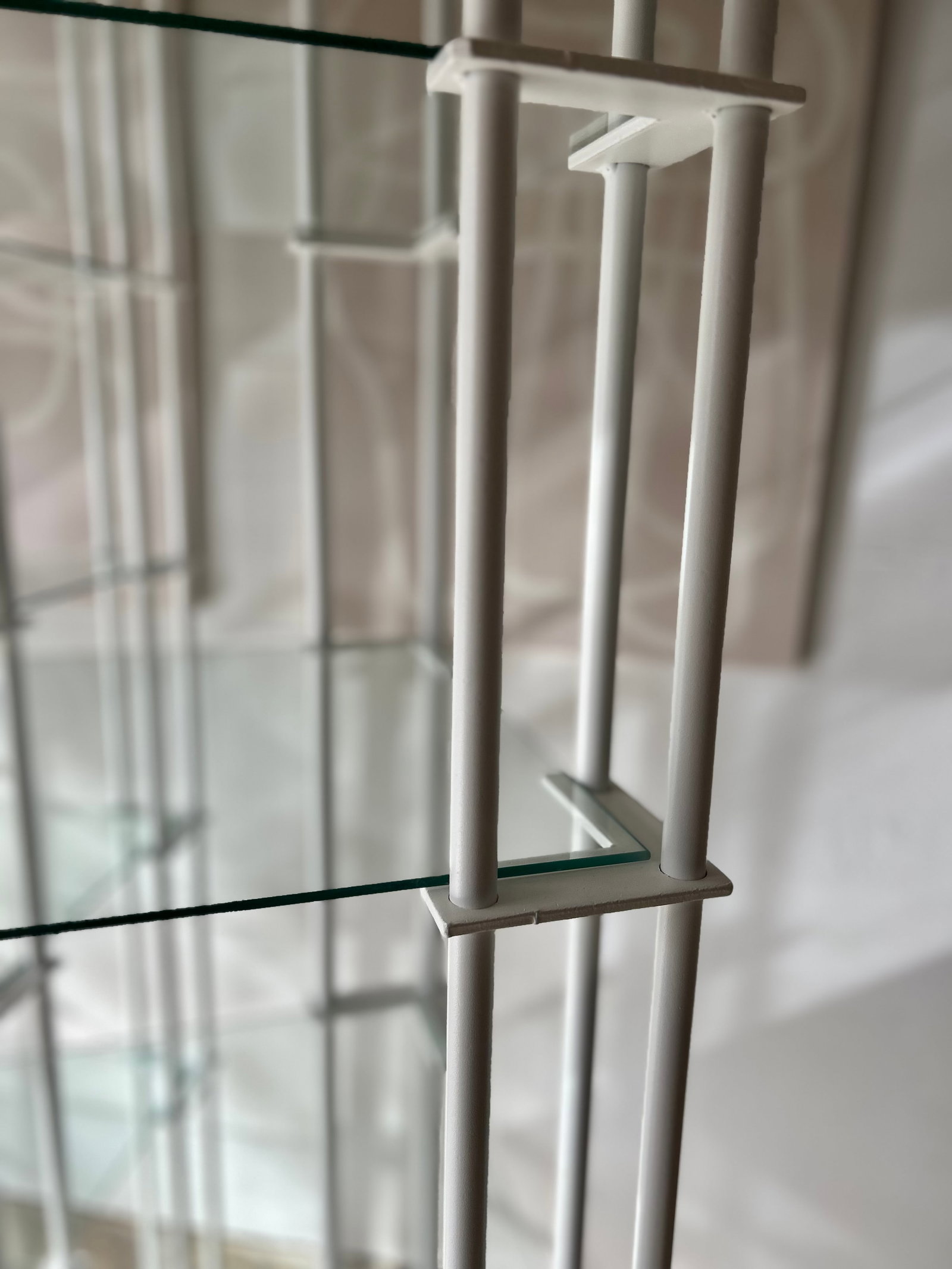 Post Modern Architectural Steel and Glass | Pair of 1980s Postmodern Etageres - 4