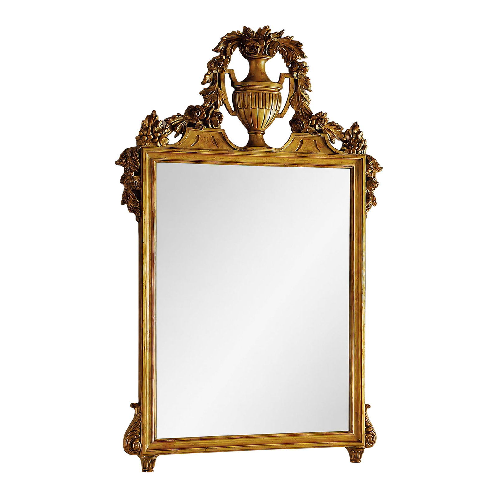 Italian Hand-Carved Gold Leaf Wall Mirror With Beveled Glass (1 of 2)