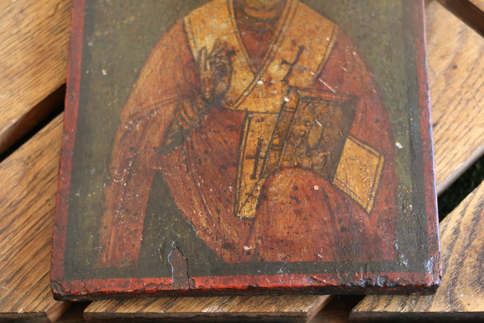 18th Century Russian Orthodox St. Nicholas Icon on Wood Panel - 8
