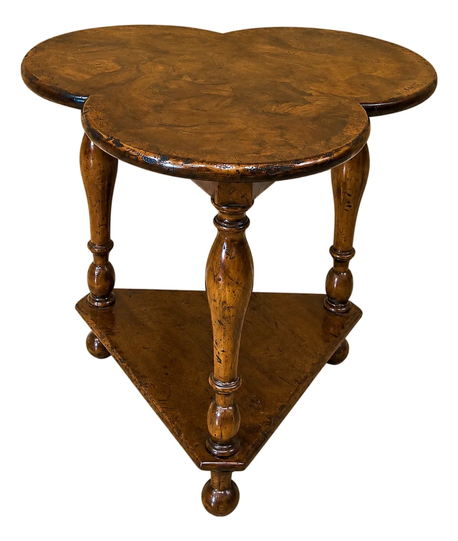 Talian Clover Leaf End Table in Walnut Burl (1 of 2)