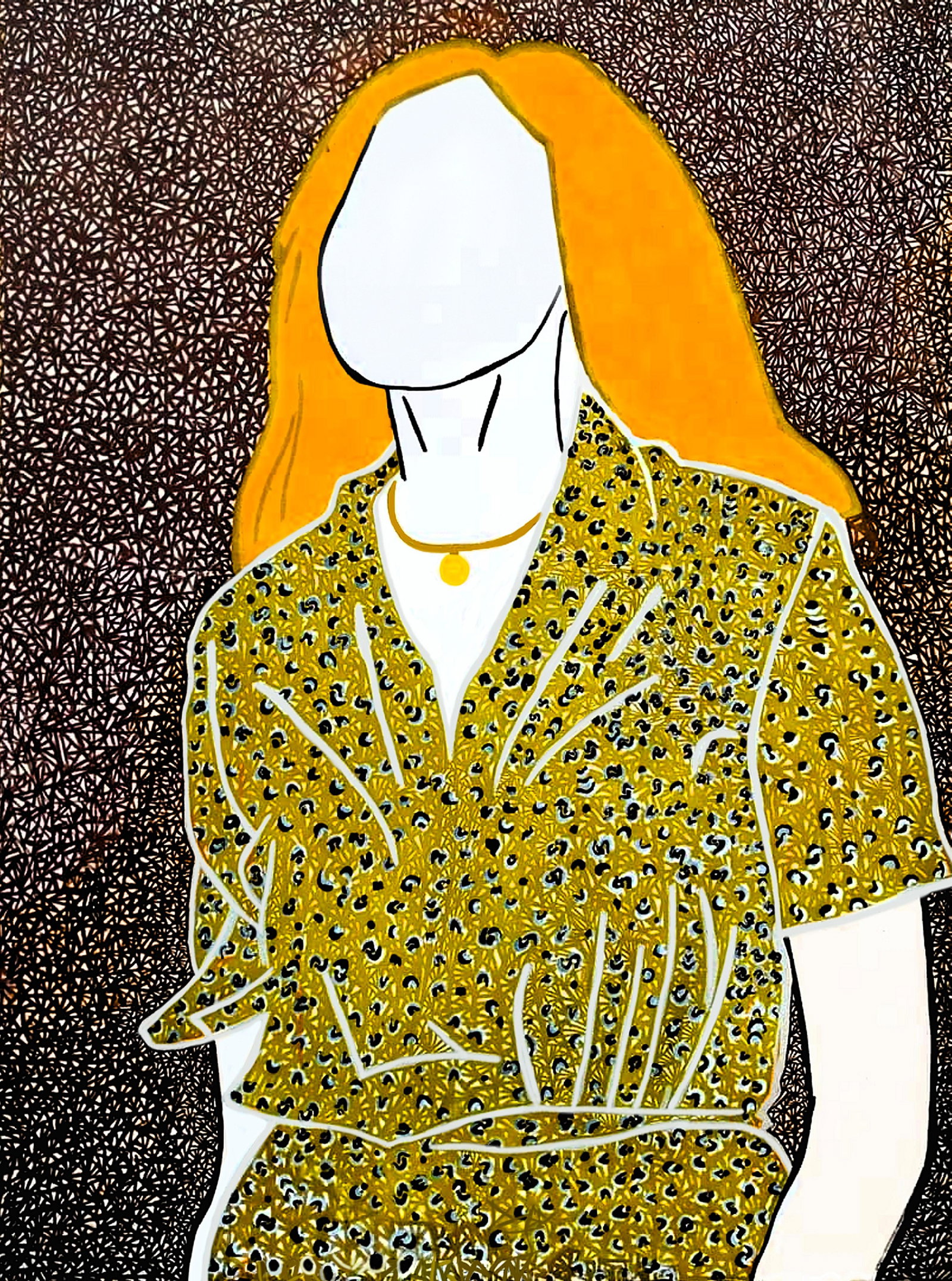 Keep Your Head Up High Contemporary Painting: This painting encourages women to hold their heads up high, no matter the challenges they experience. The colour scheme is primarily golden, speaking to the royal quality of African women. Condition: