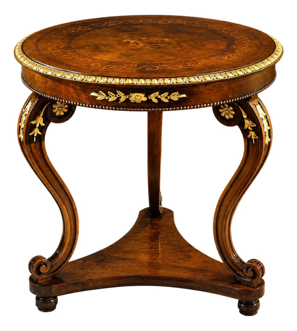 Hand-Carved Italian Walnut Burl Side Table (1 of 2)