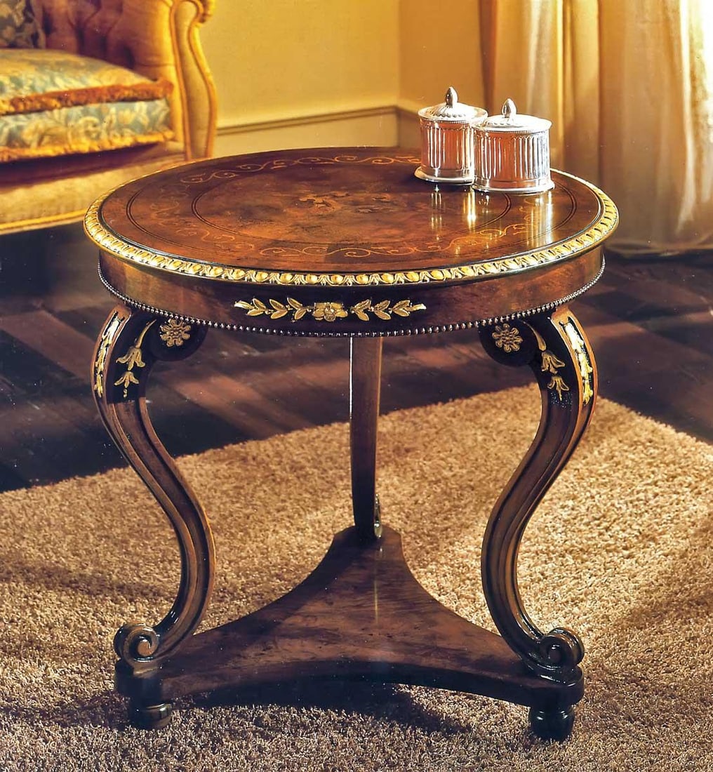 Hand-Carved Italian Walnut Burl Side Table - 2