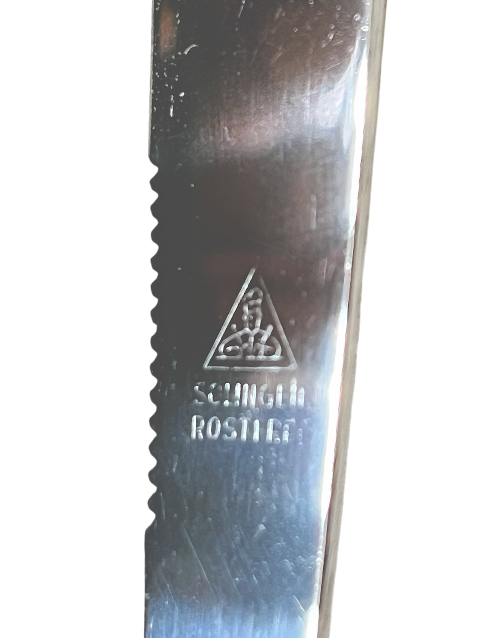 Vintage Midcentury Solingen Rostfrei Germany Bamboo-Handled Stainless Steel Appetizer or Butter Spre - 5