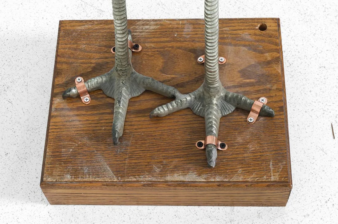 Monumental Pair of Silvered Crane Sculptures on Wooden Plinth Bases | 20th Century - 13