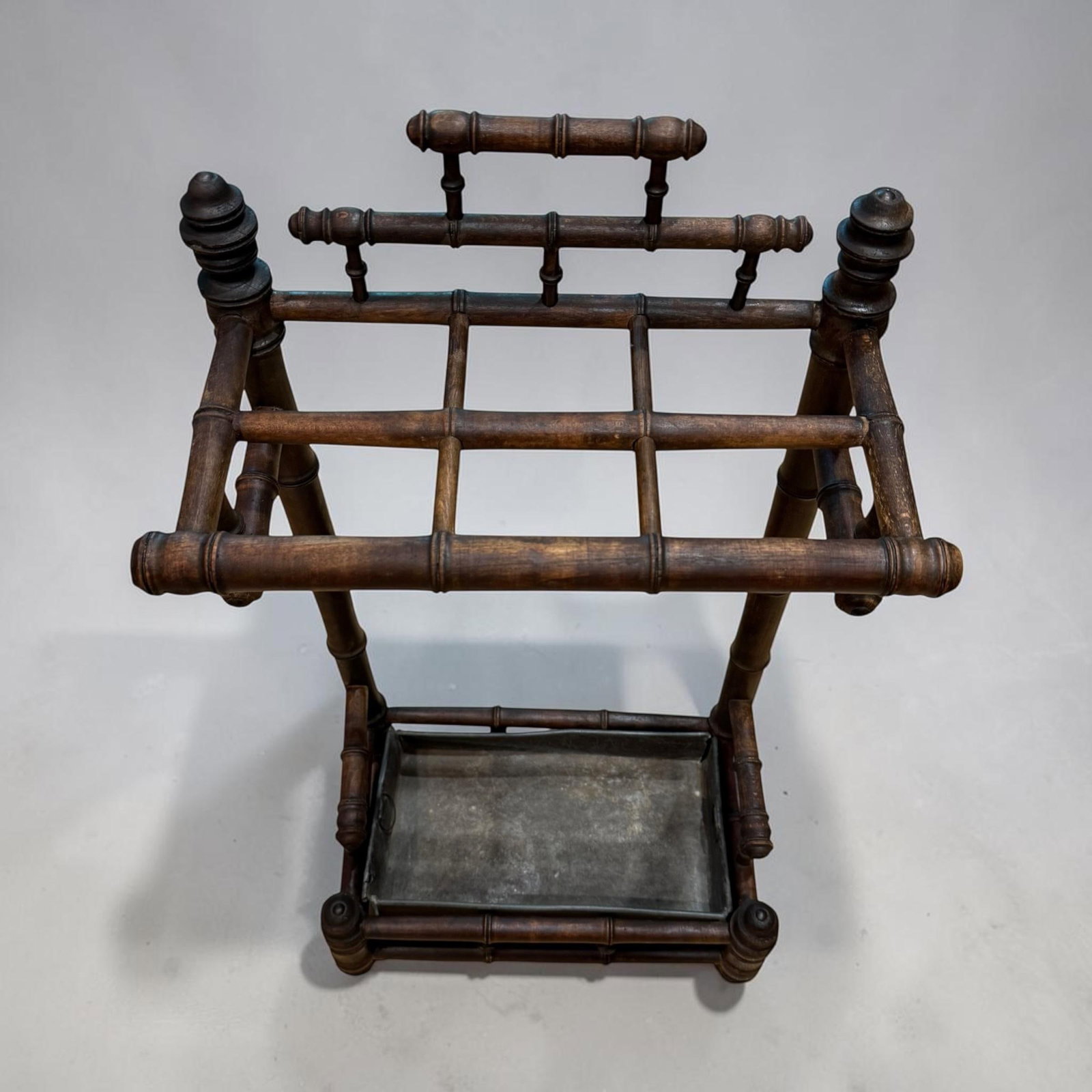 Late 19th-Century French Faux Bamboo Umbrella Stand With Original Zinc Liner - 12