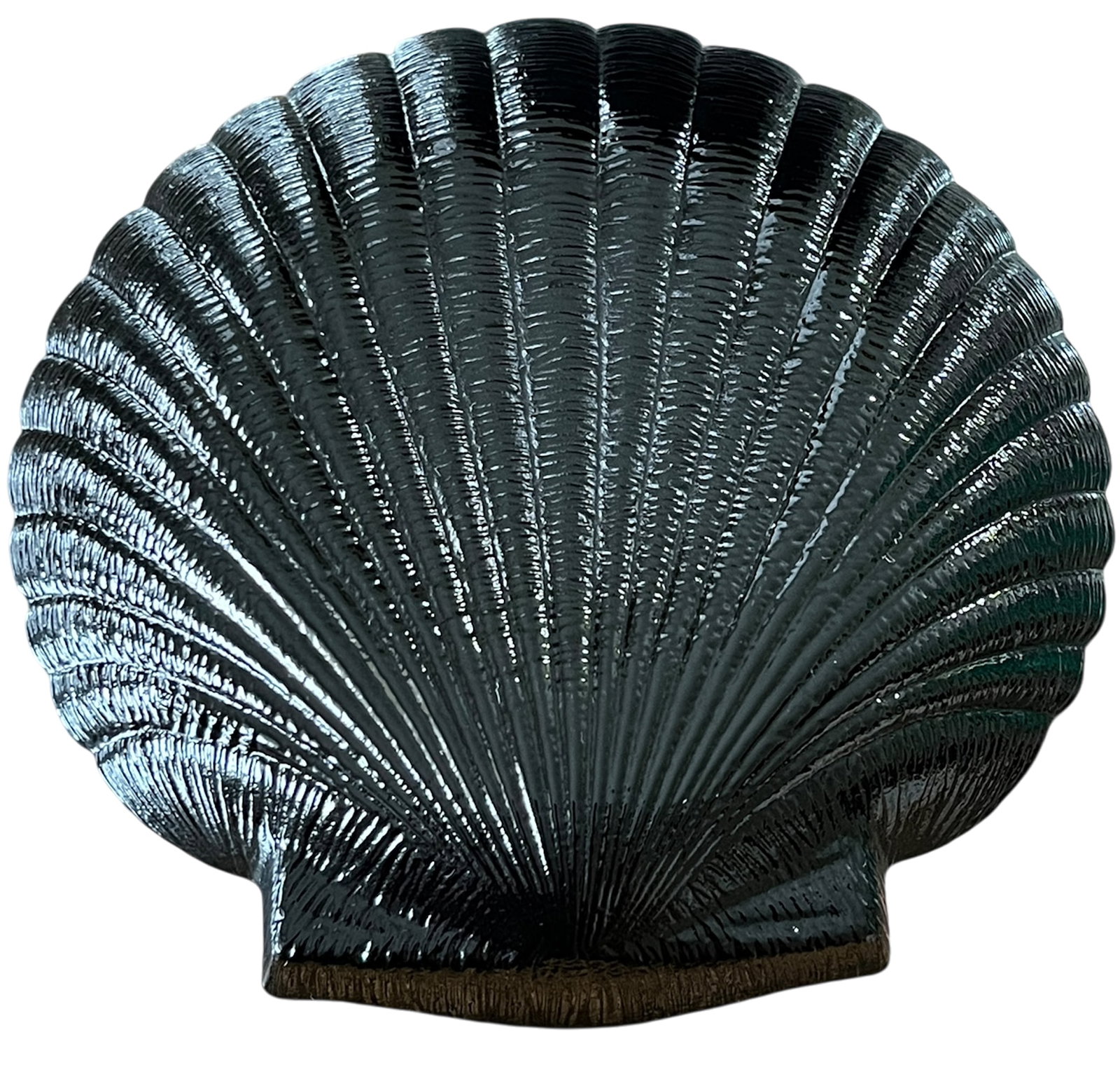 Set of 12 Vintage Arcoroc France "Coquillage" Black Glass Shell Dishes, Circa 1960s - 5